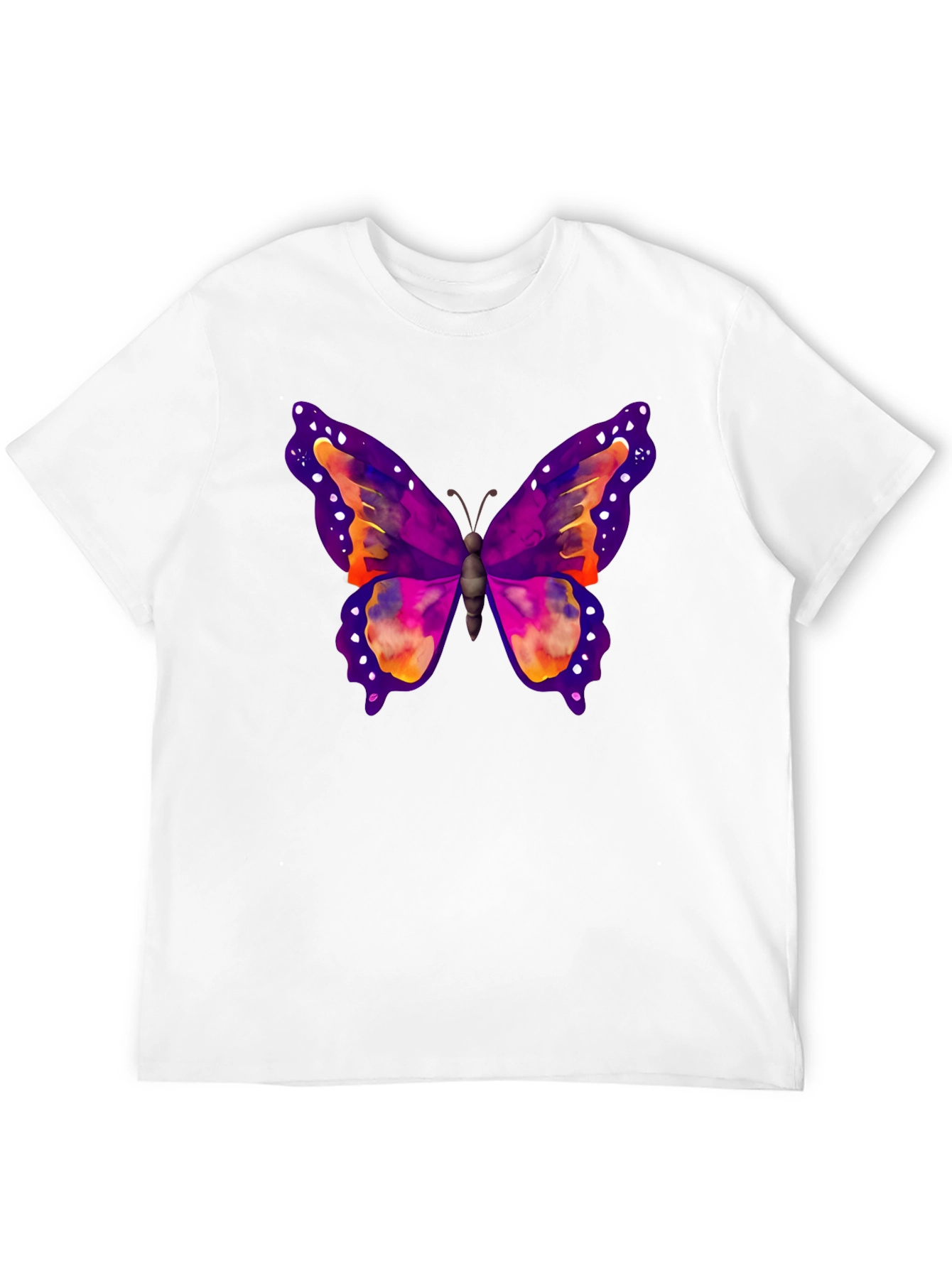 Butterfly Print Black T-Shirt