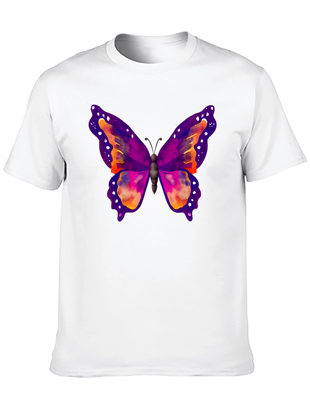 Butterfly Print Black T-Shirt
