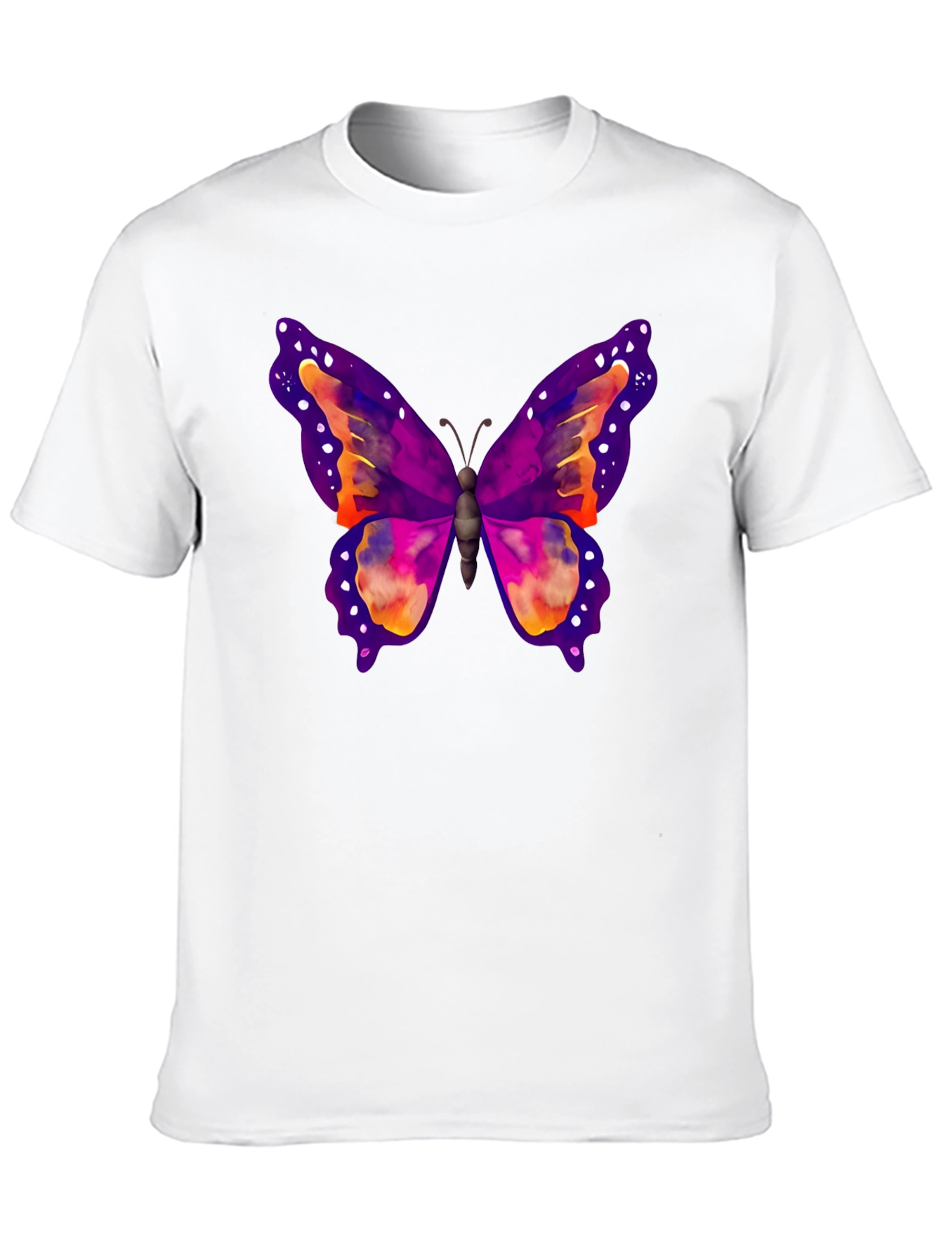 Butterfly Print Black T-Shirt