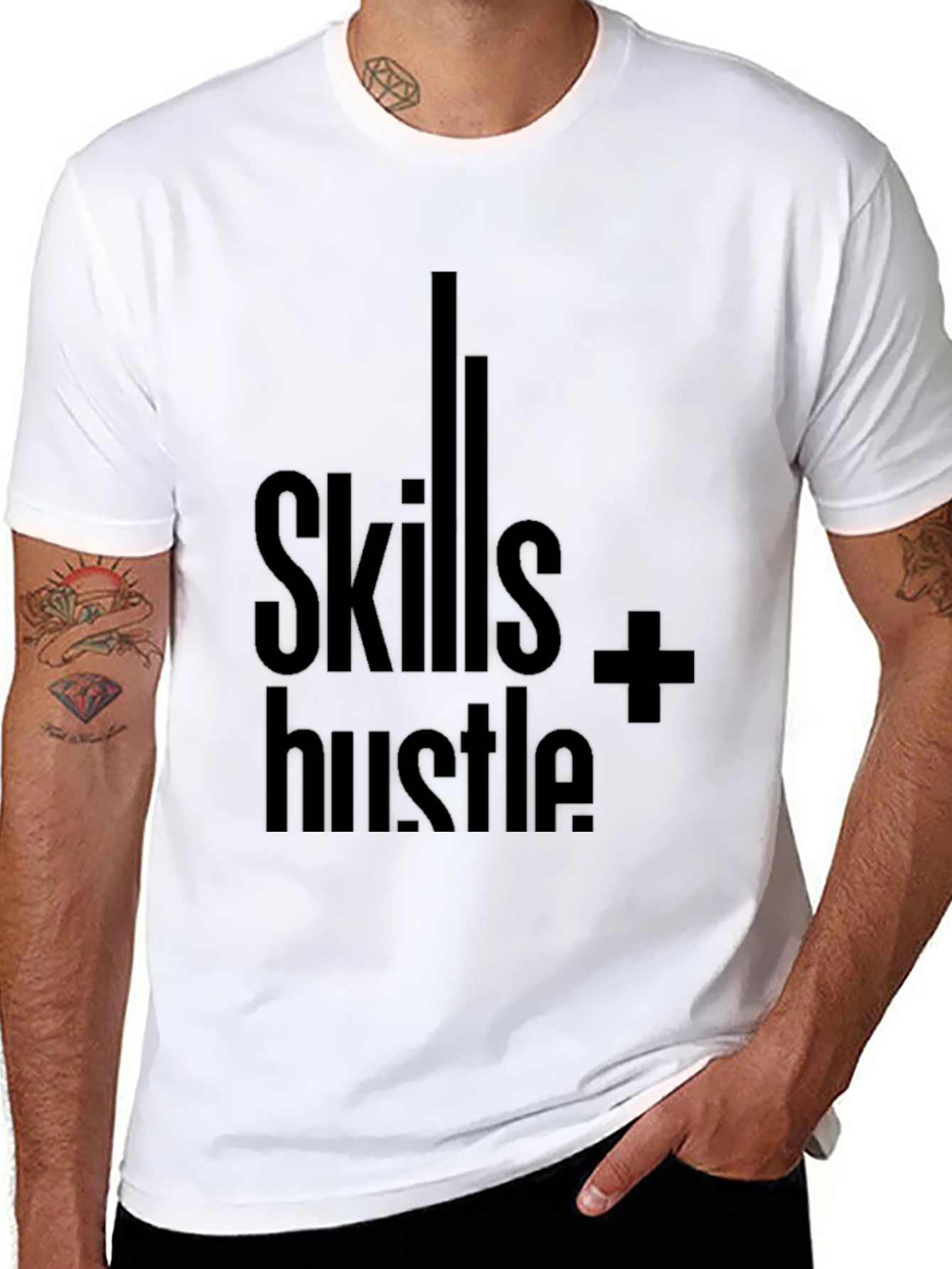 Skills + Hustle Graphic Tee - Black Cotton