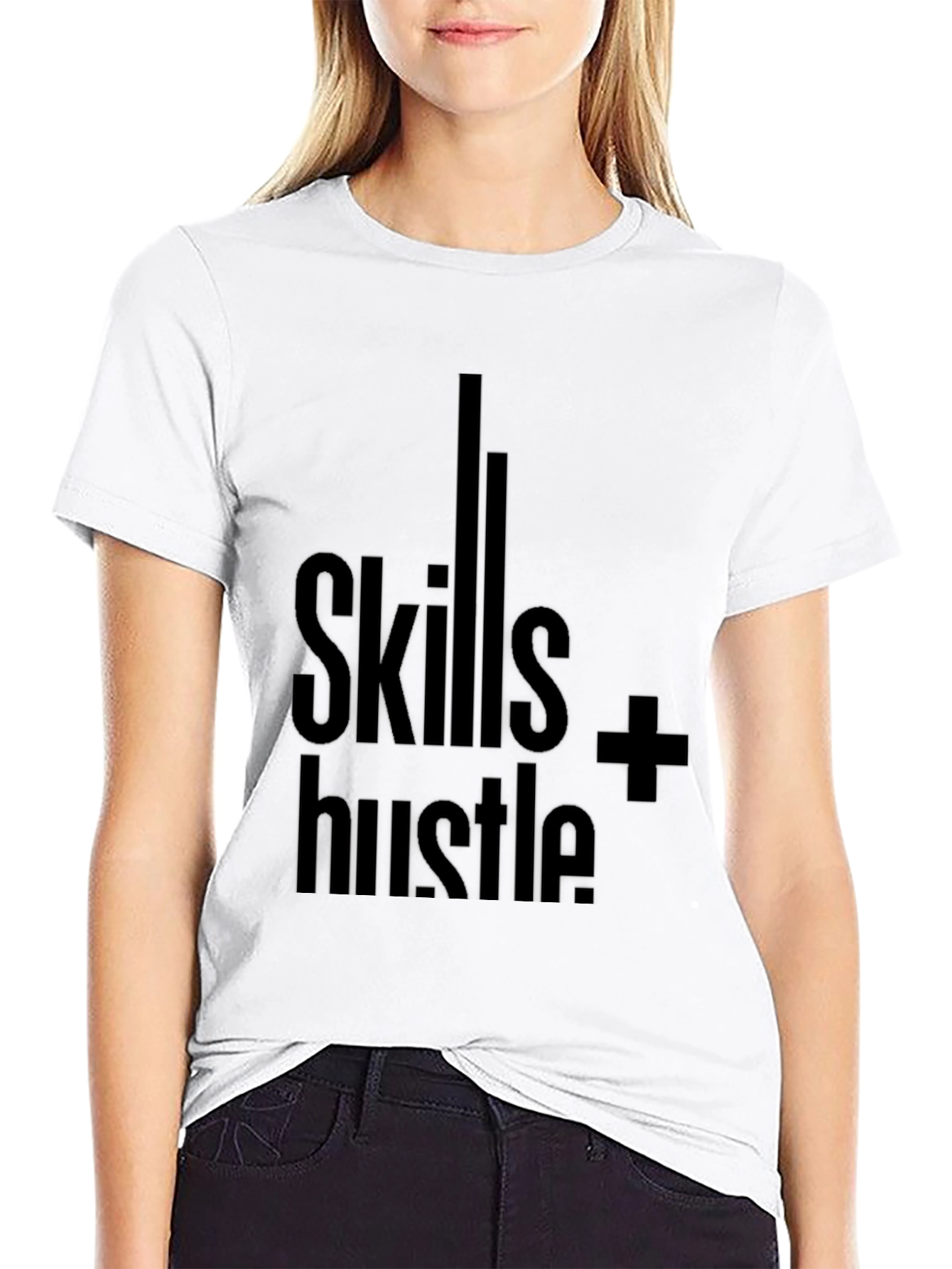 Skills + Hustle Graphic Tee - Black Cotton