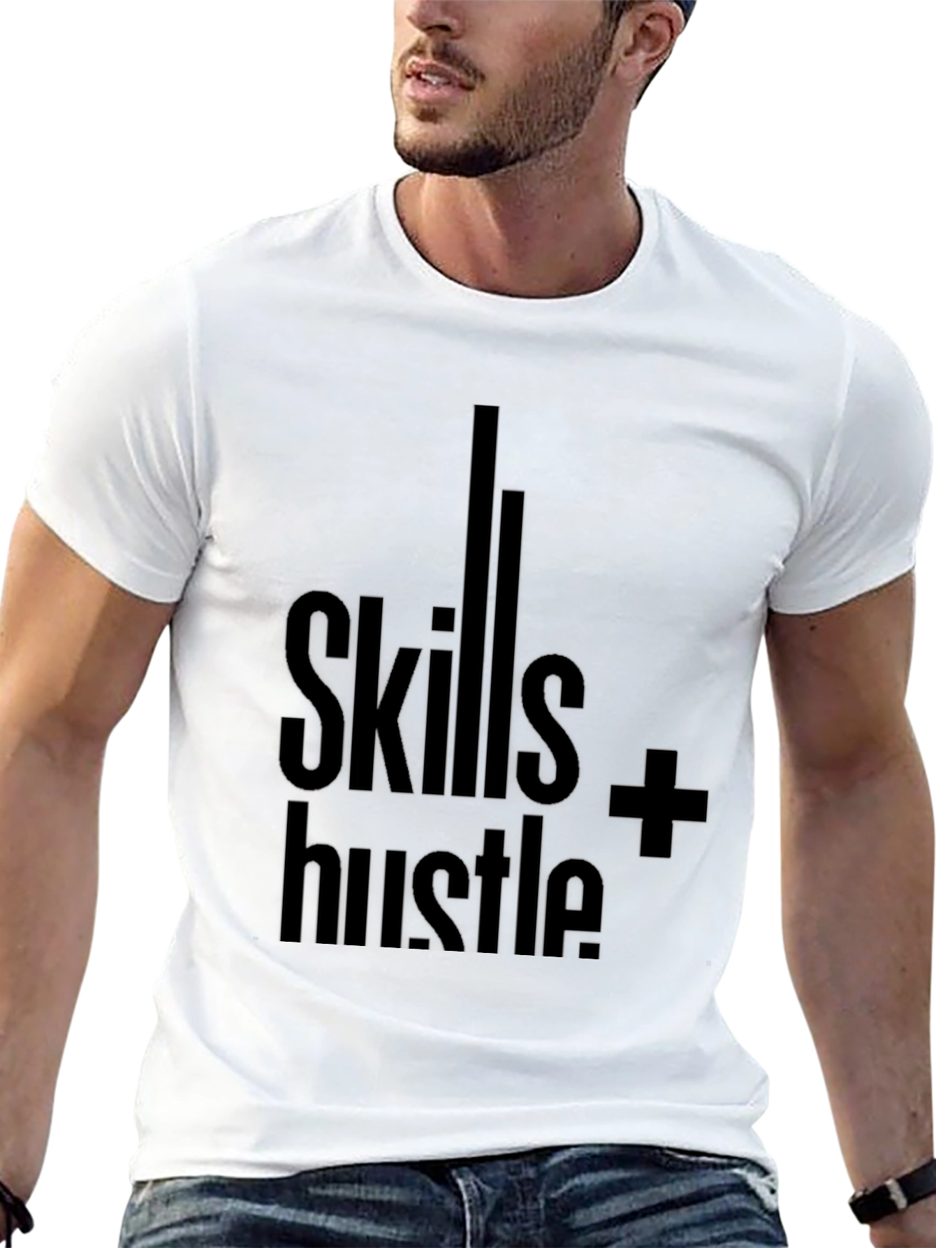 Skills + Hustle Graphic Tee - Black Cotton