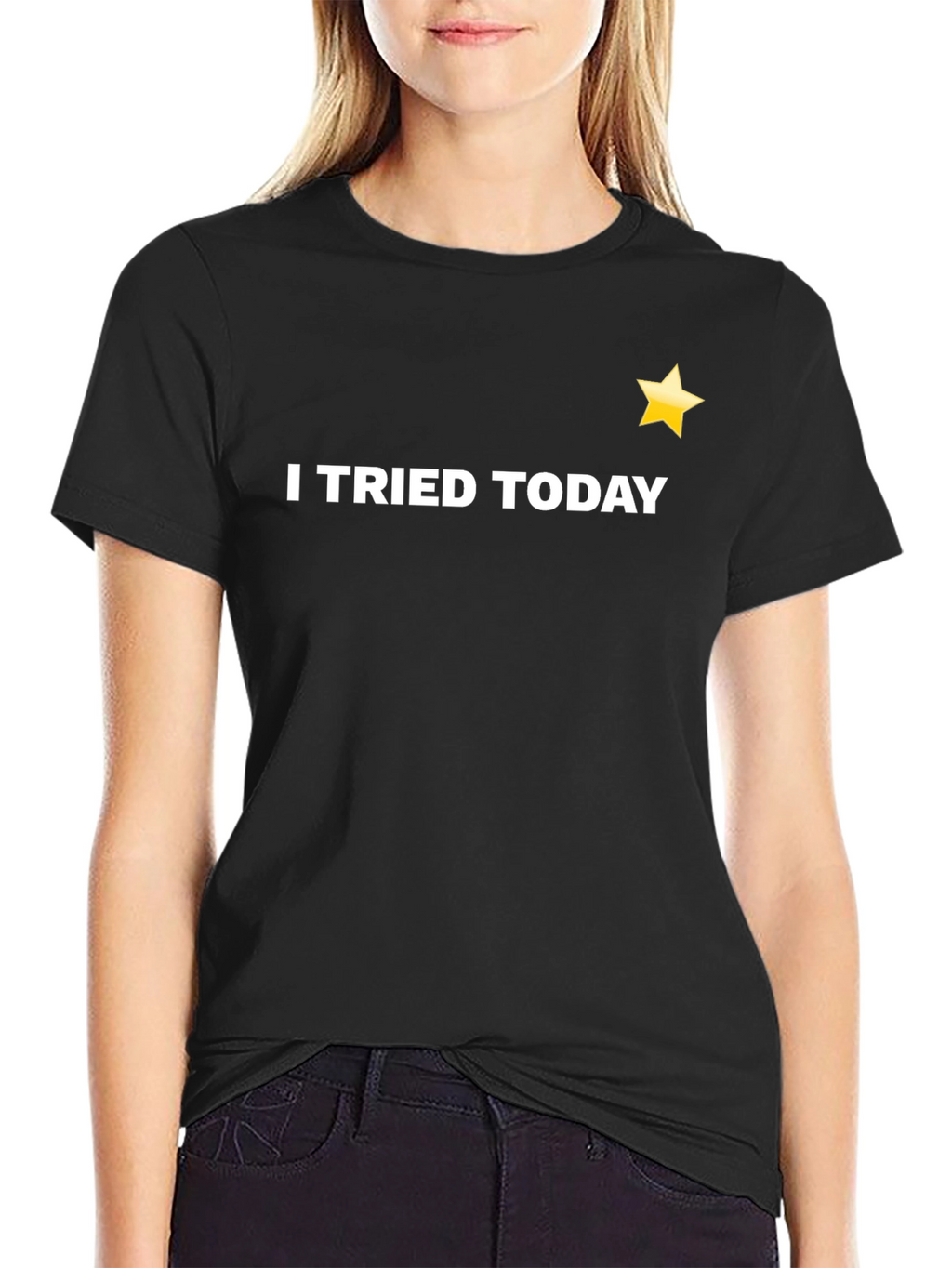 I Tried Today Black T-Shirt with Star