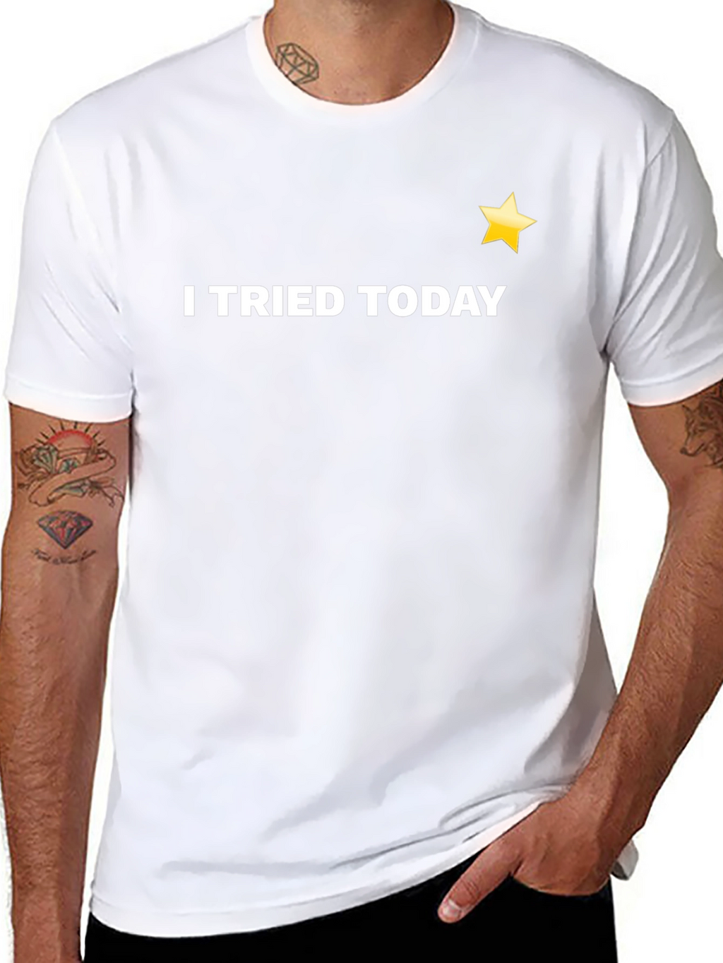 I Tried Today Black T-Shirt with Star