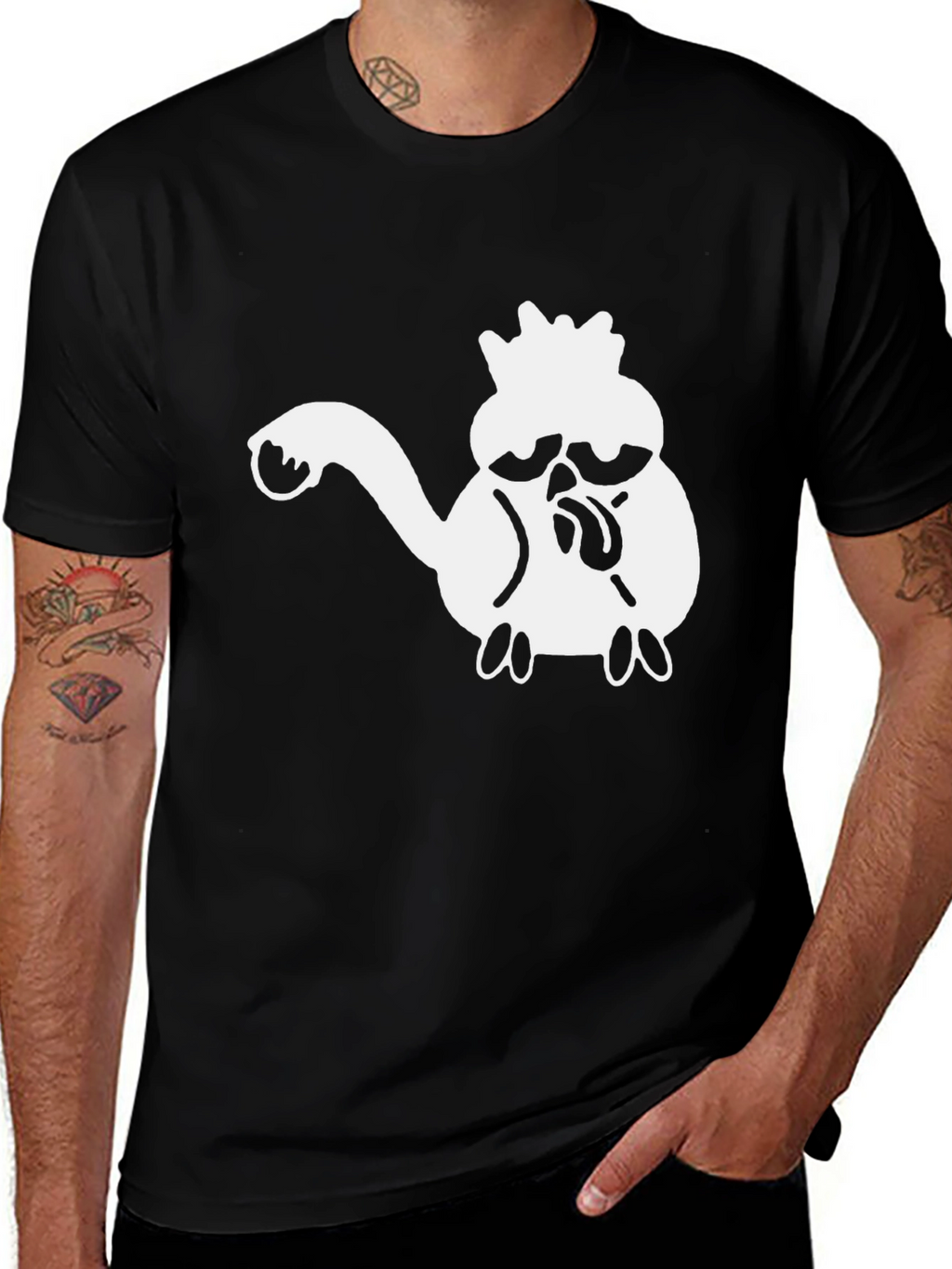 Cartoon Graphic Black T-Shirt
