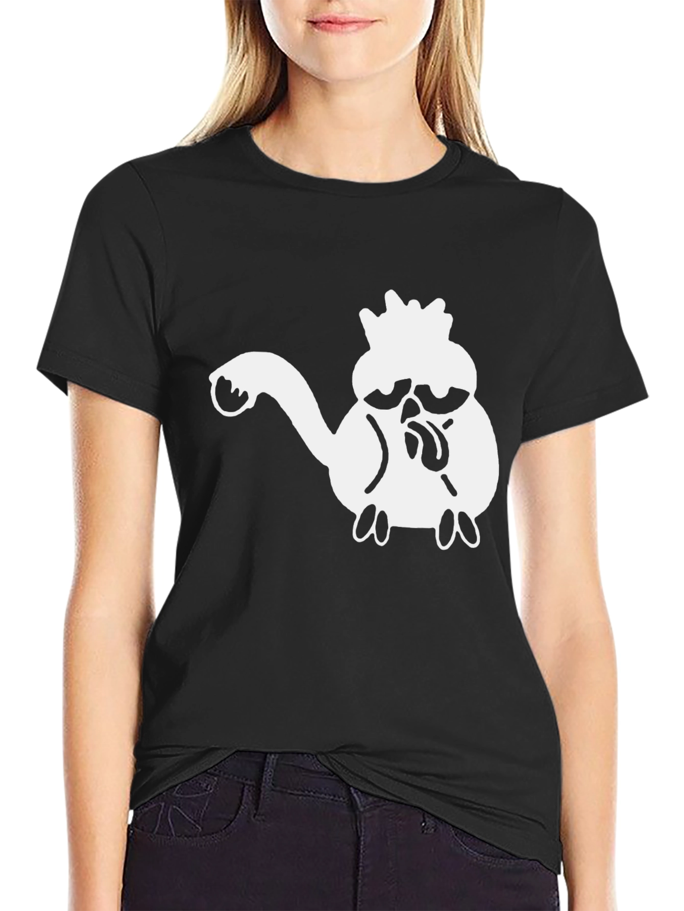 Cartoon Graphic Black T-Shirt