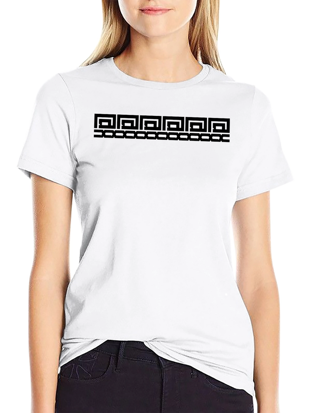 Geometric Pattern Black T-Shirt