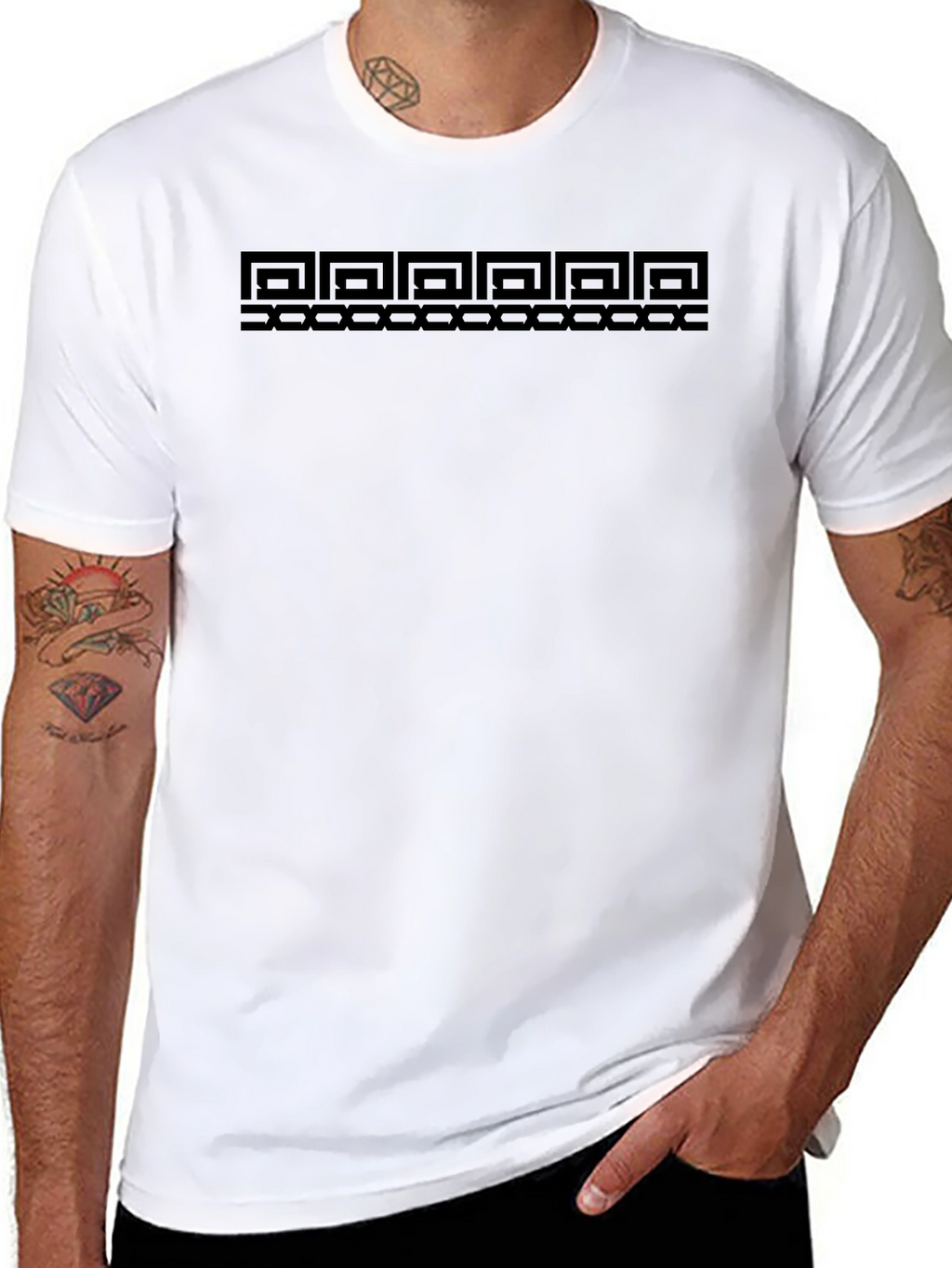 Geometric Pattern Black T-Shirt