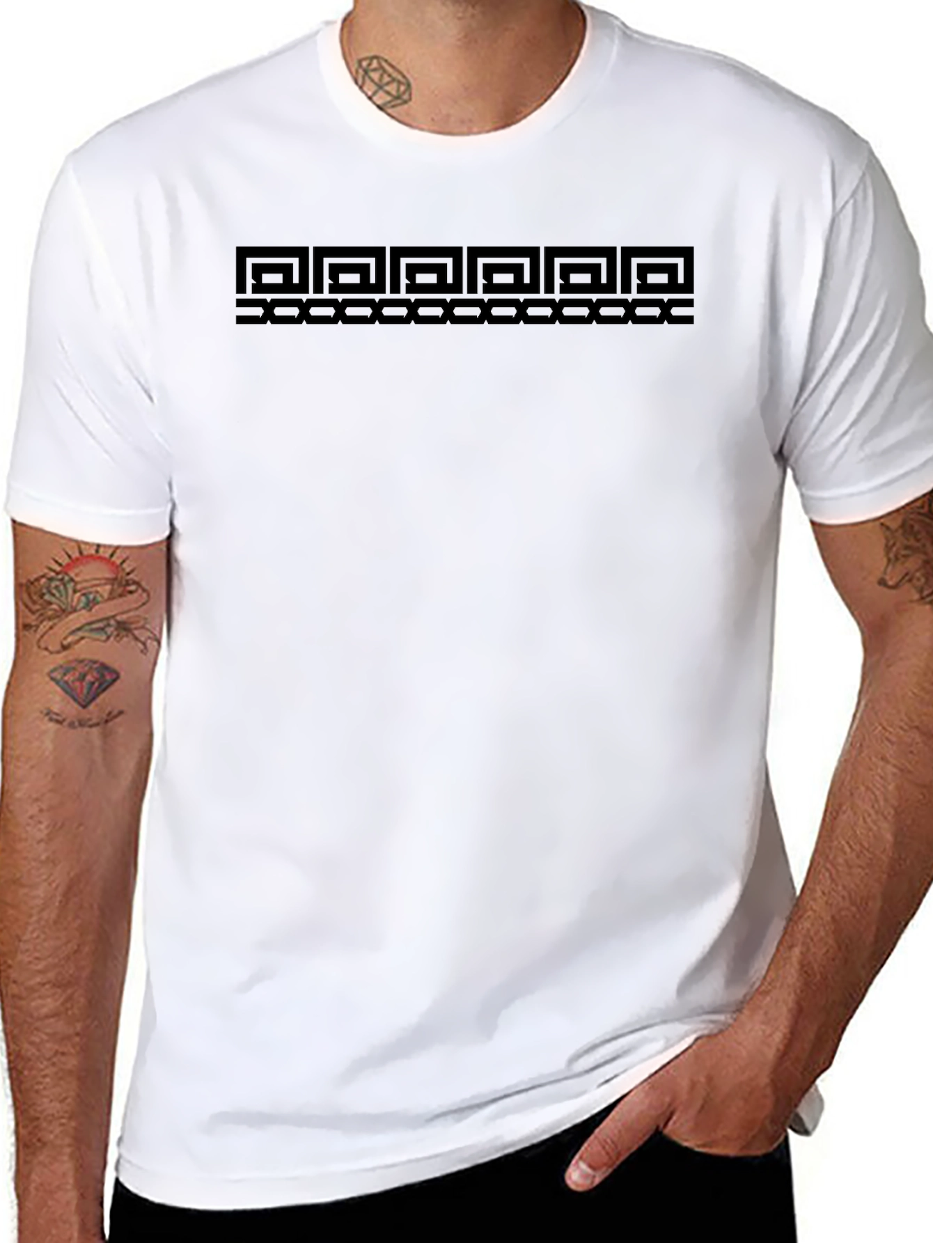 Geometric Pattern Black T-Shirt