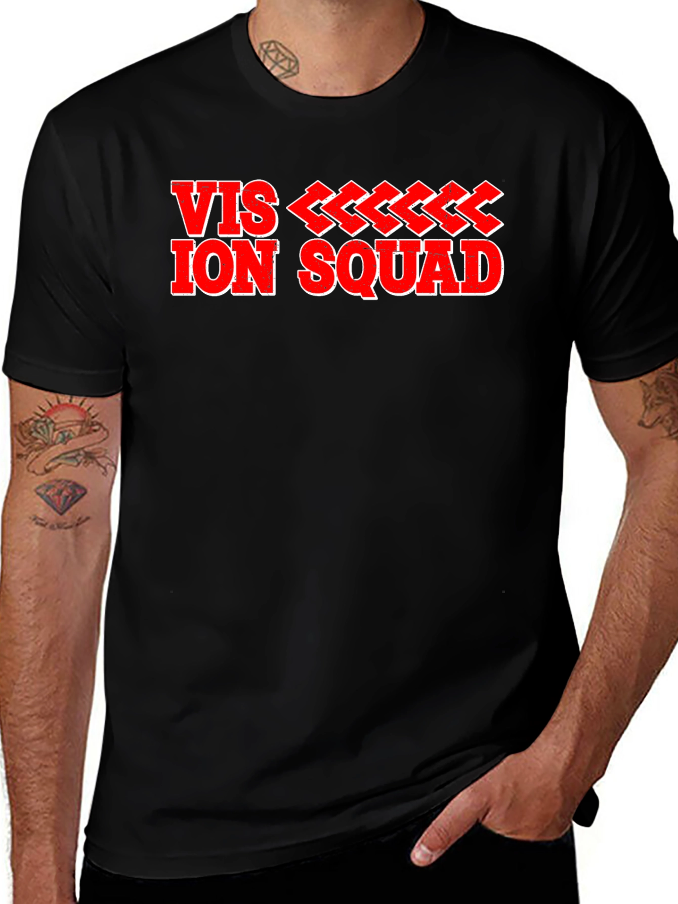 Vision Squad Graphic Tee - Cool Black Shirt