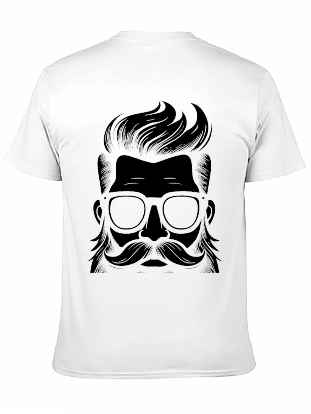 Stylish Black T-Shirt with Hipster Graphic
