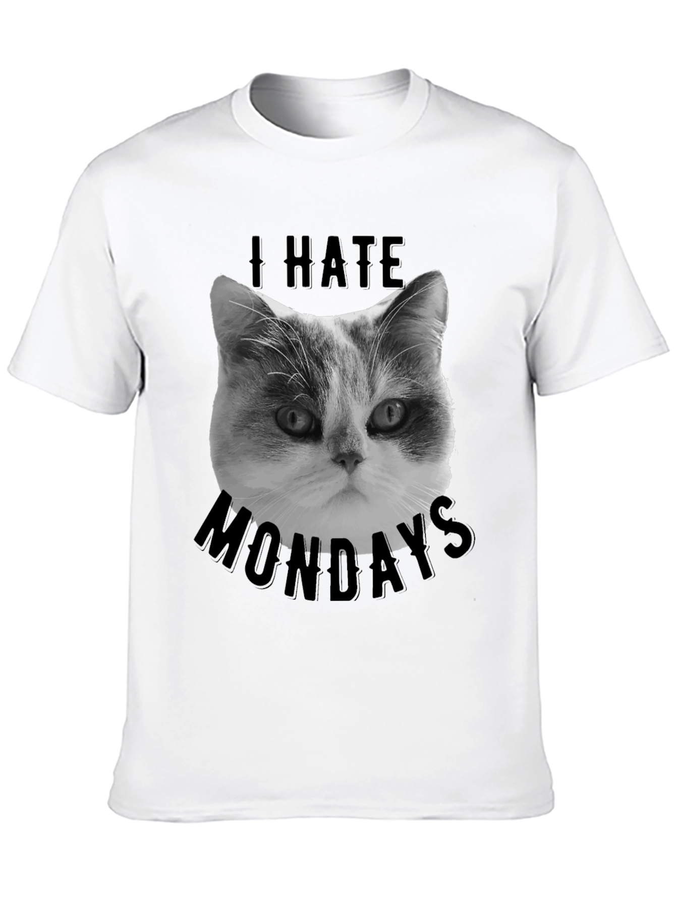 I Hate Mondays Cat Graphic Tee - Black
