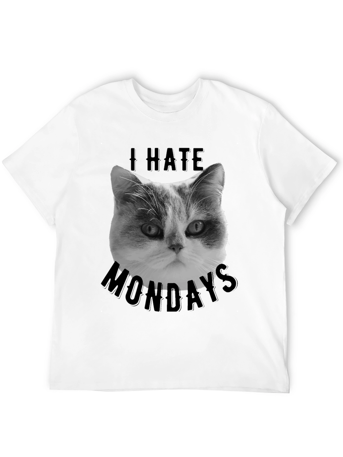 I Hate Mondays Cat Graphic Tee - Black