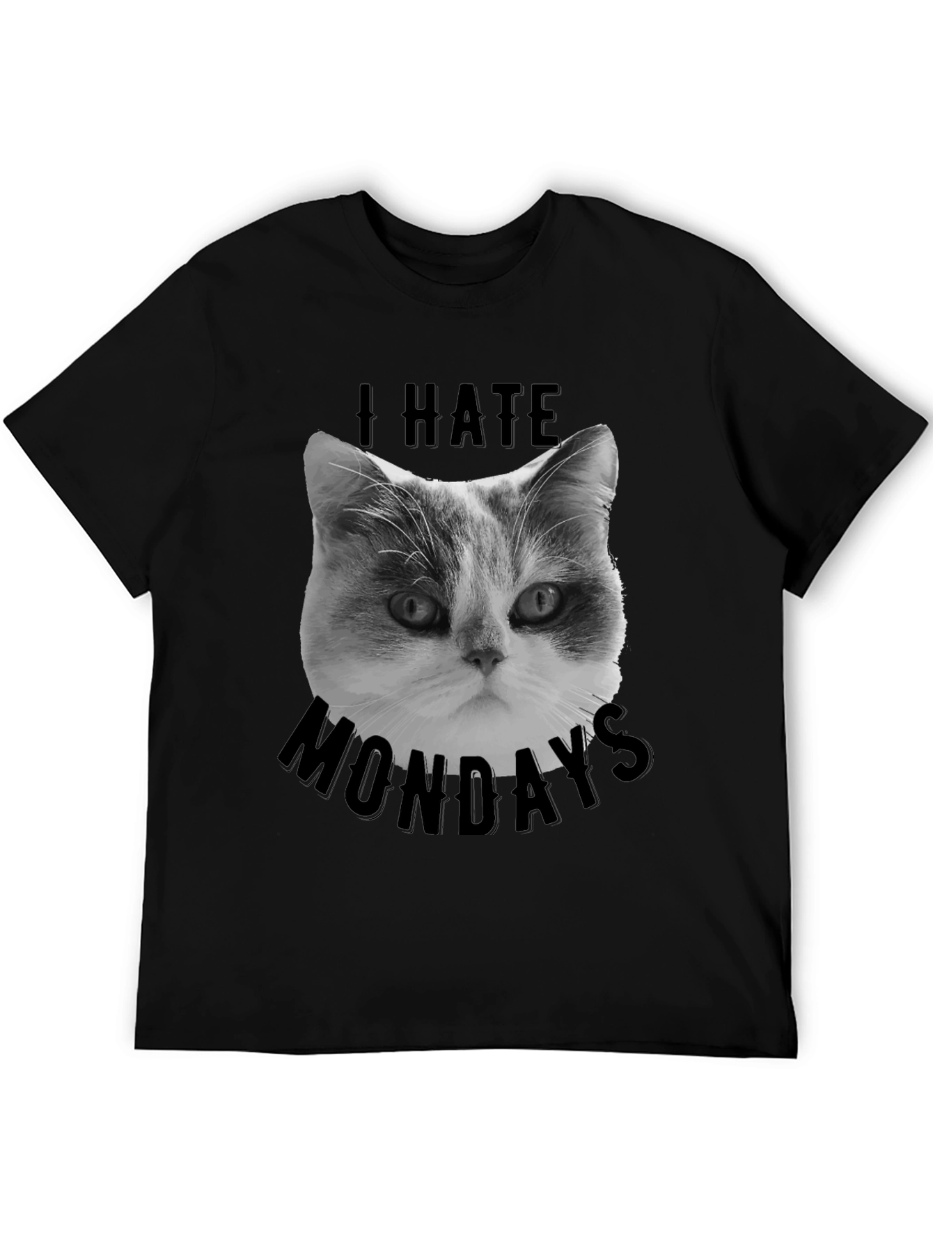 I Hate Mondays Cat Graphic Tee - Black