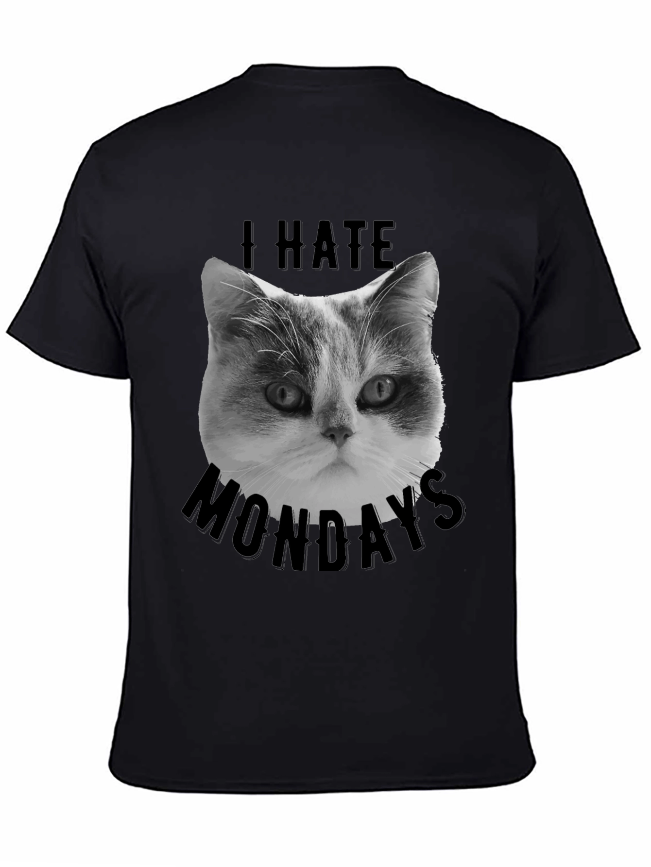 I Hate Mondays Cat Graphic Tee - Black