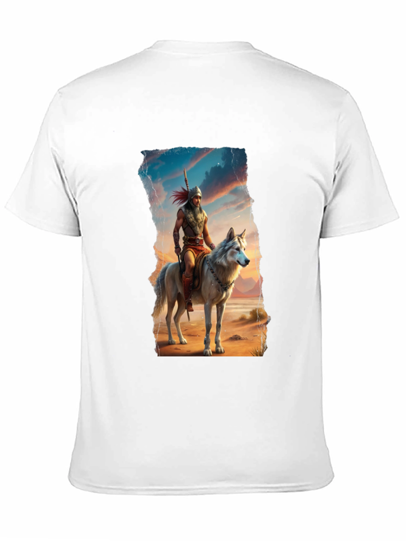 Warrior Wolf Rider Graphic Tee - Cool T-Shirt