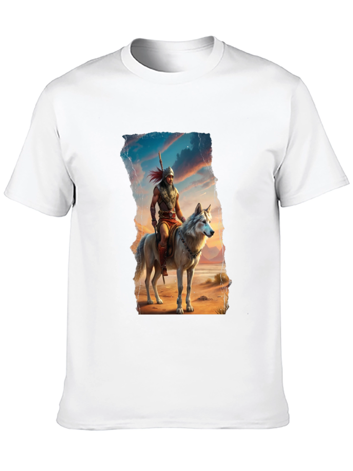 Warrior Wolf Rider Graphic Tee - Cool T-Shirt