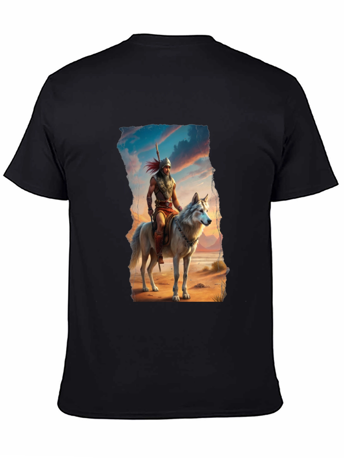 Warrior Wolf Rider Graphic Tee - Cool T-Shirt