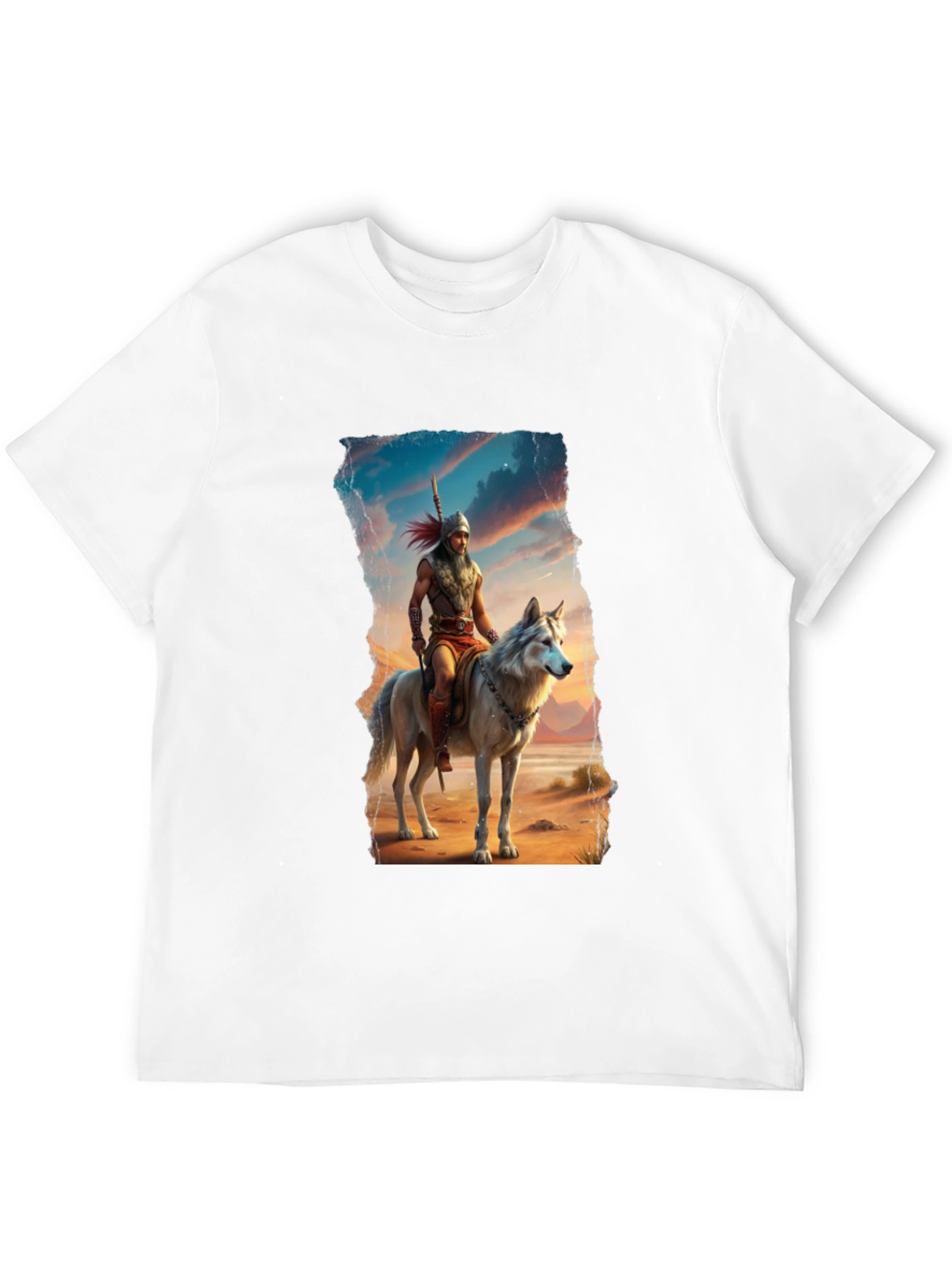 Warrior Wolf Rider Graphic Tee - Cool T-Shirt