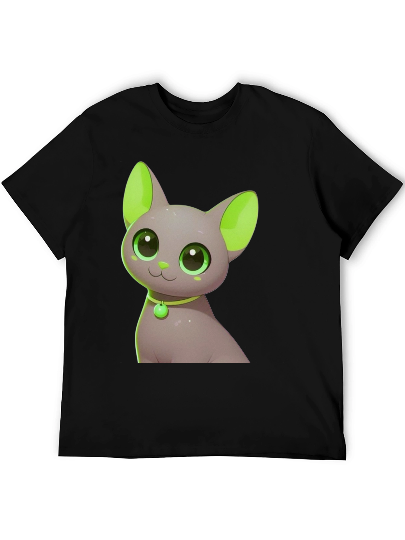 Cute Cat Graphic Tee - Black T-Shirt