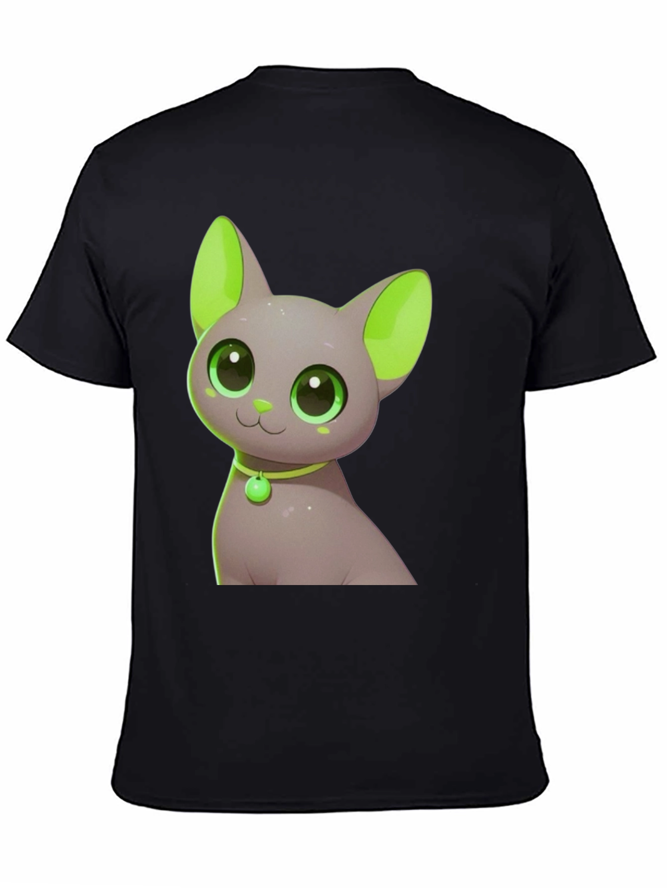 Cute Cat Graphic Tee - Black T-Shirt
