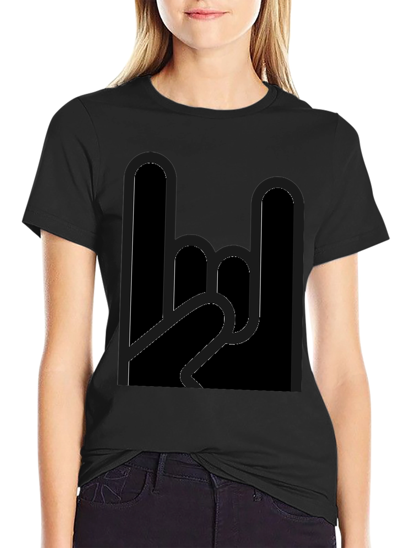 Rock On Black Graphic Tee