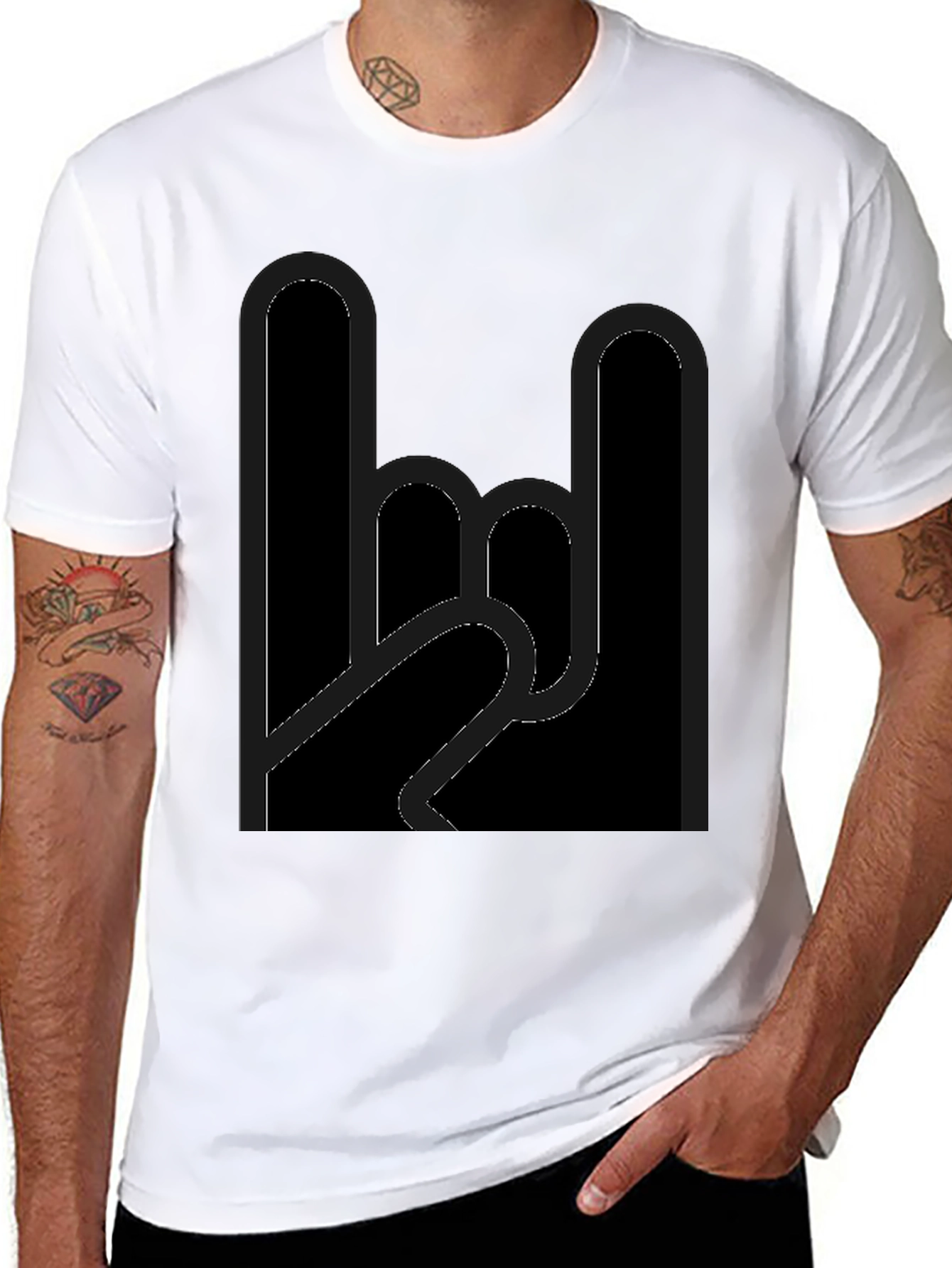 Rock On Black Graphic Tee