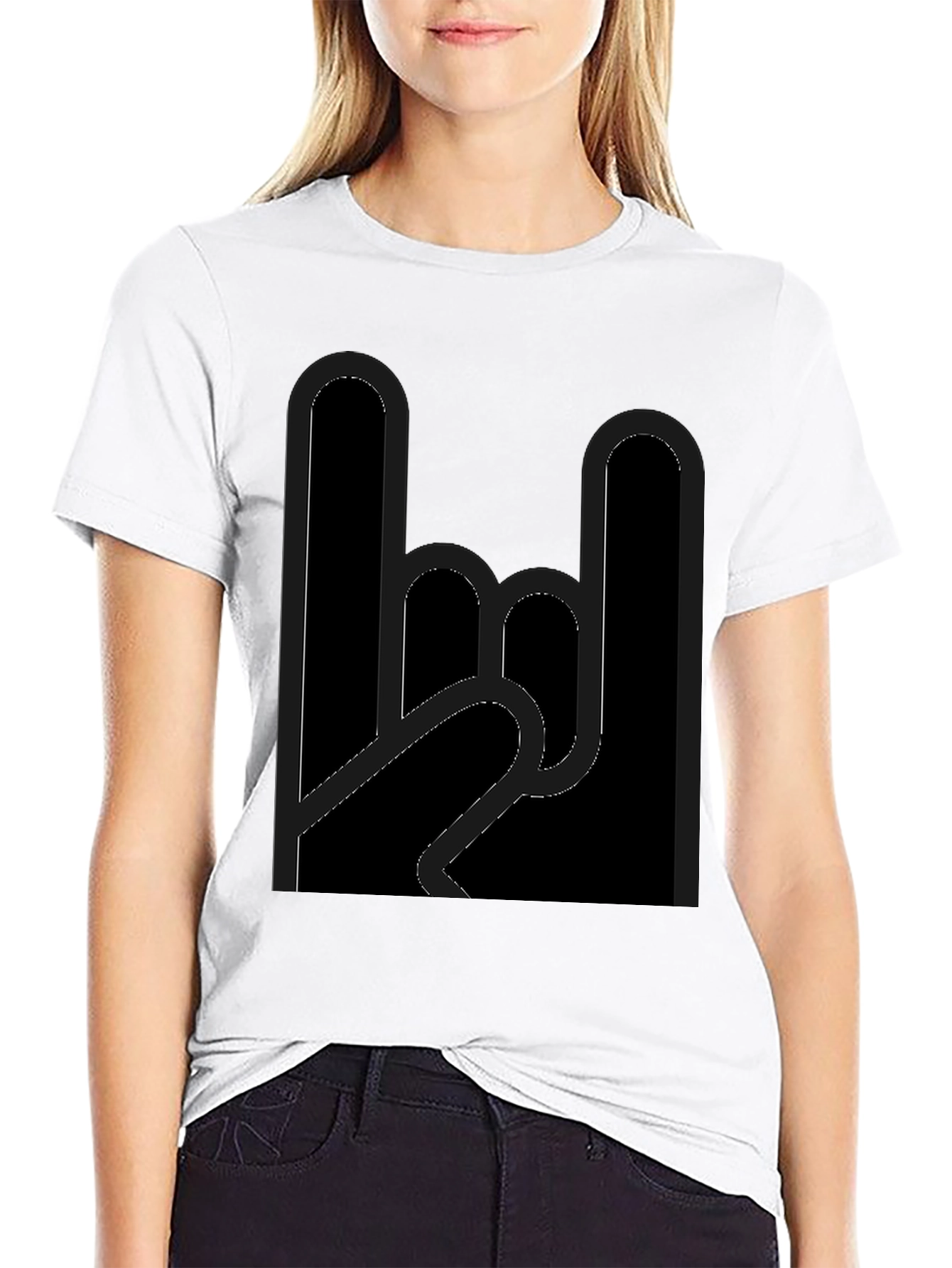Rock On Black Graphic Tee
