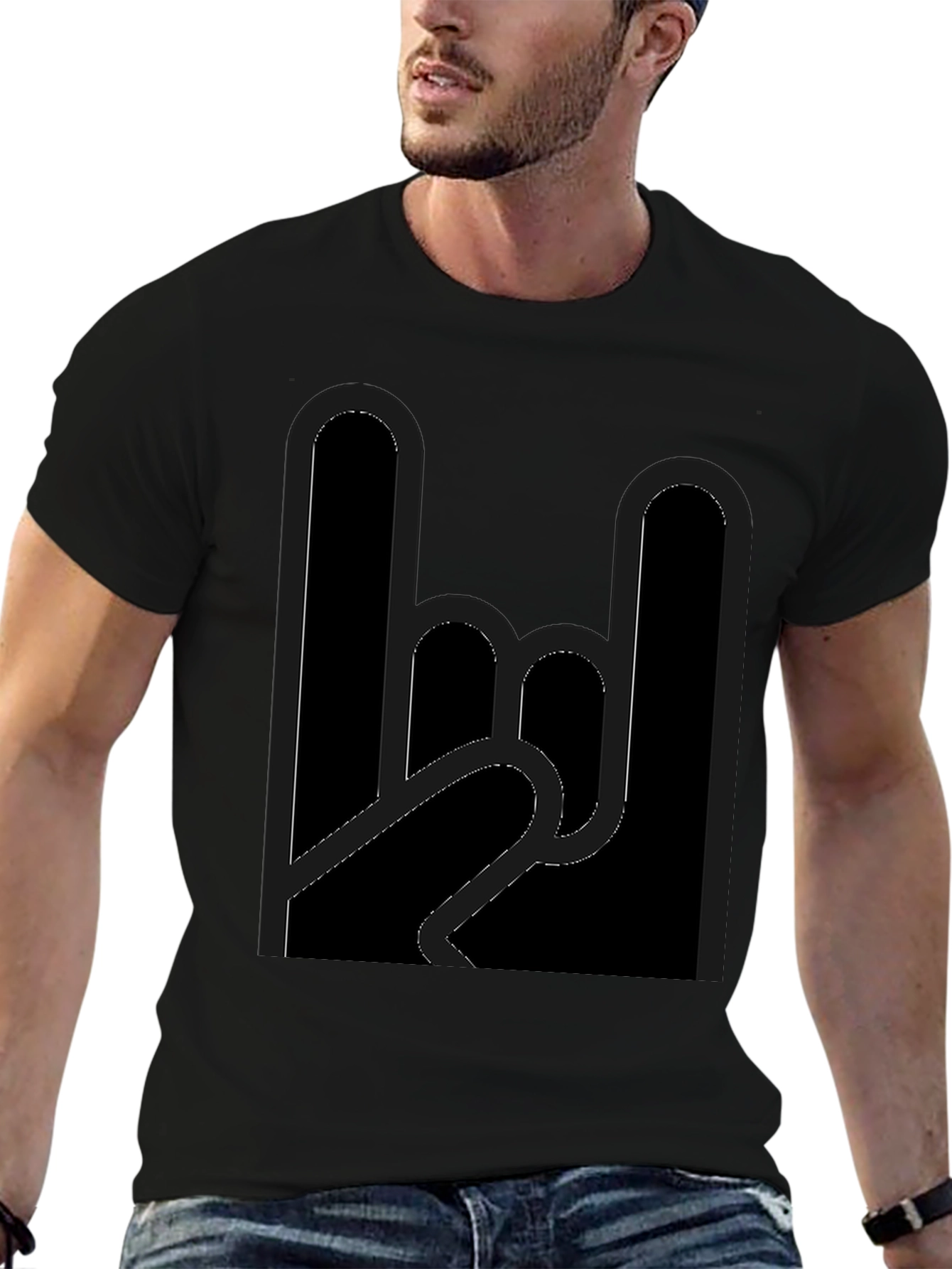 Rock On Black Graphic Tee