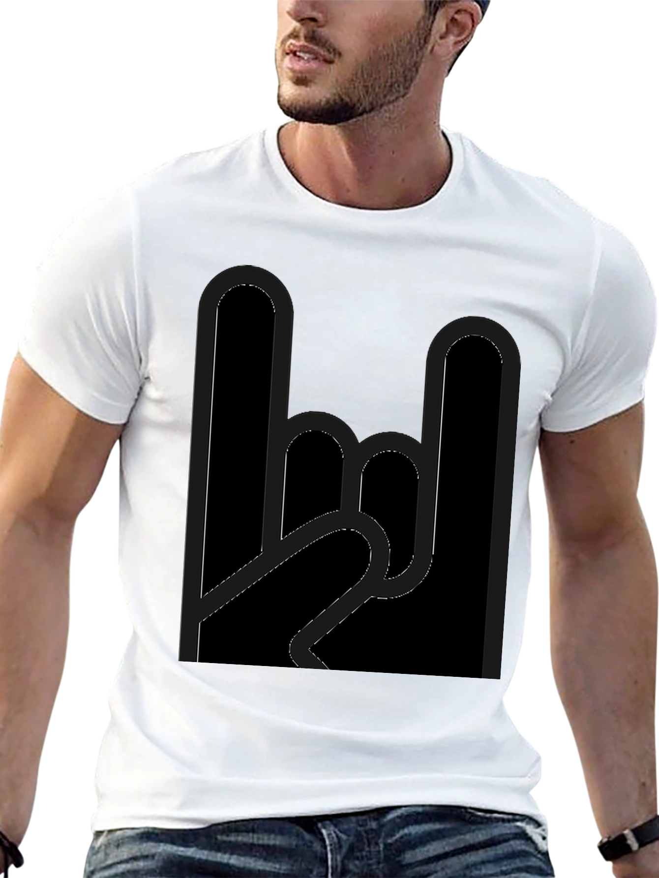 Rock On Black Graphic Tee