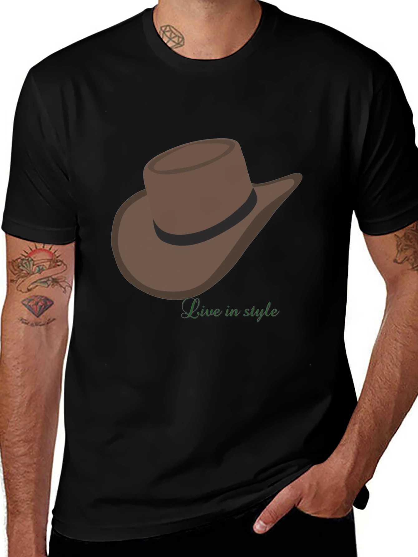 Cowboy Hat T-Shirt - Live in Style