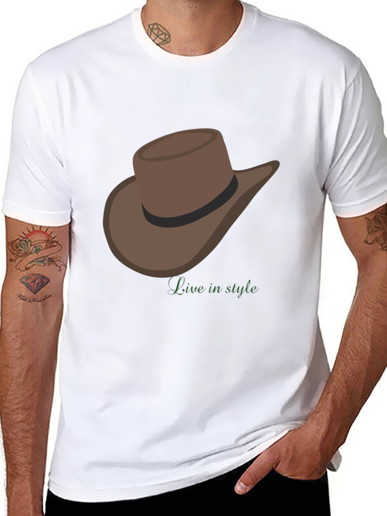 Cowboy Hat T-Shirt - Live in Style