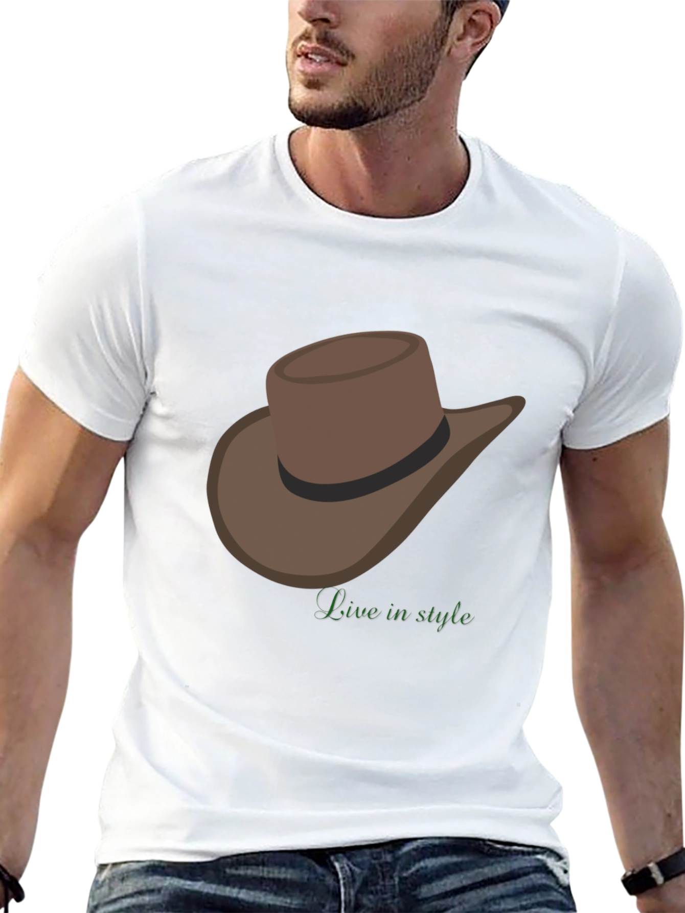 Cowboy Hat T-Shirt - Live in Style