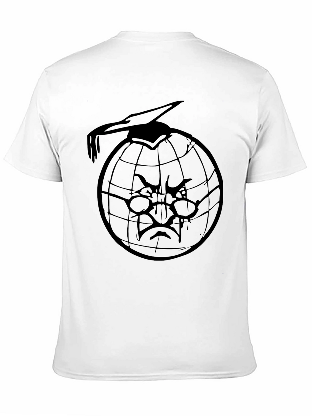 Black T-Shirt with Globe Design