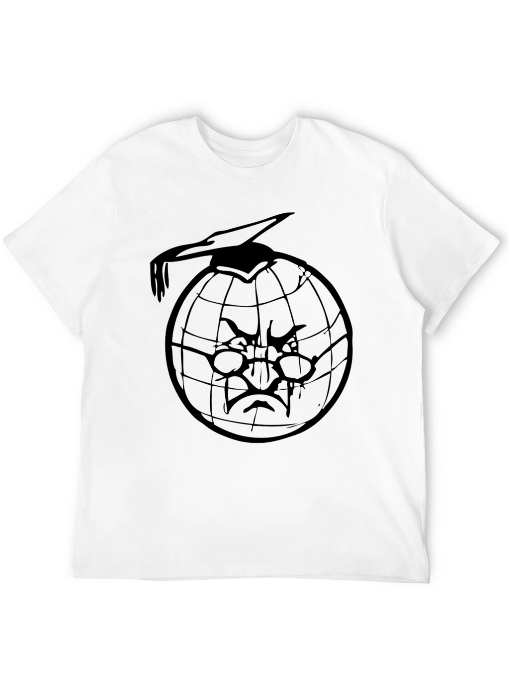 Black T-Shirt with Globe Design