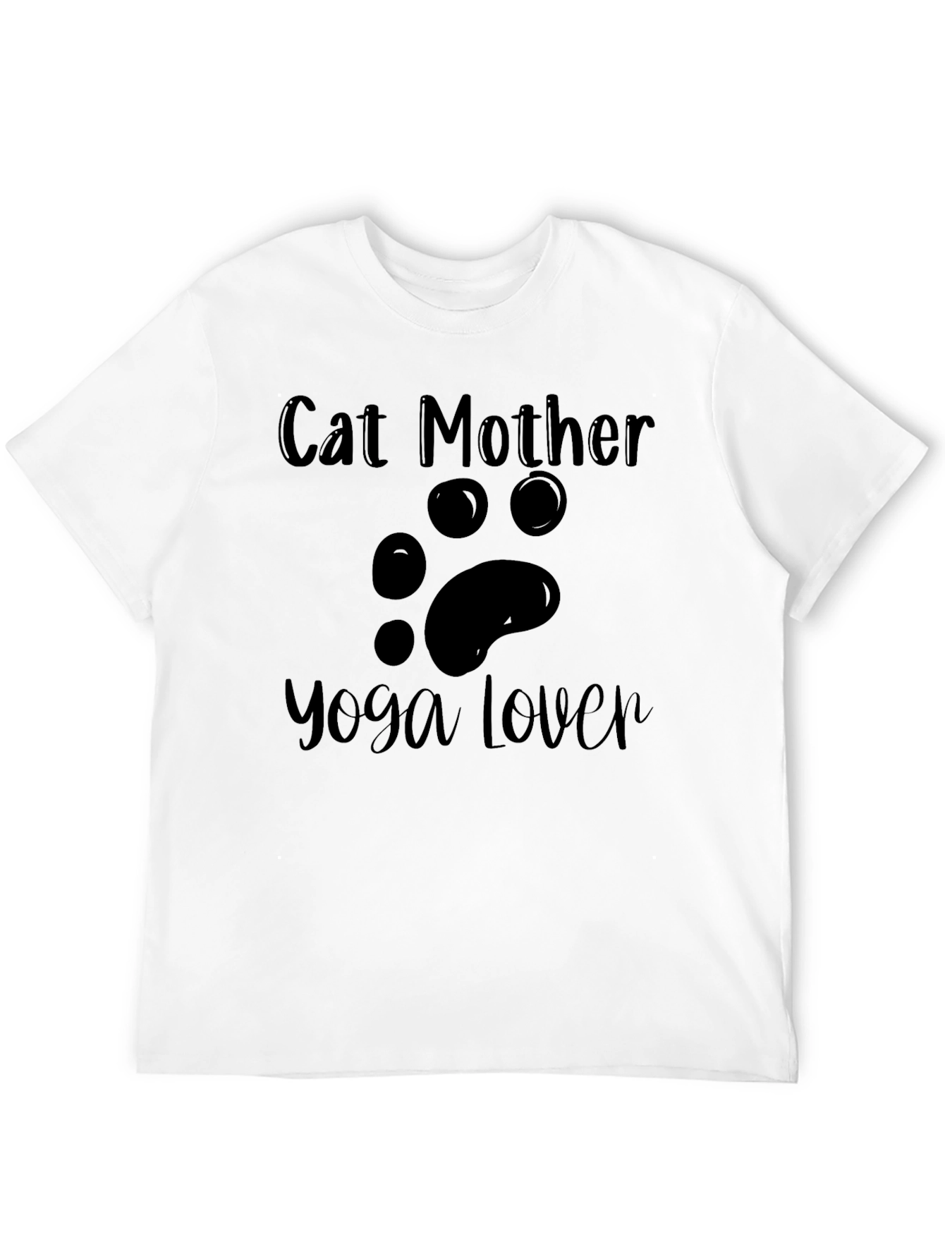 Cat Mother Yoga Lover Black T-Shirt