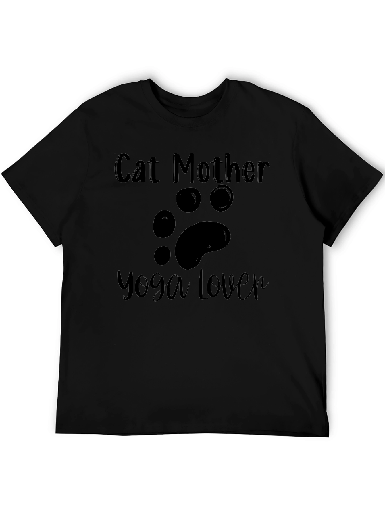 Cat Mother Yoga Lover Black T-Shirt