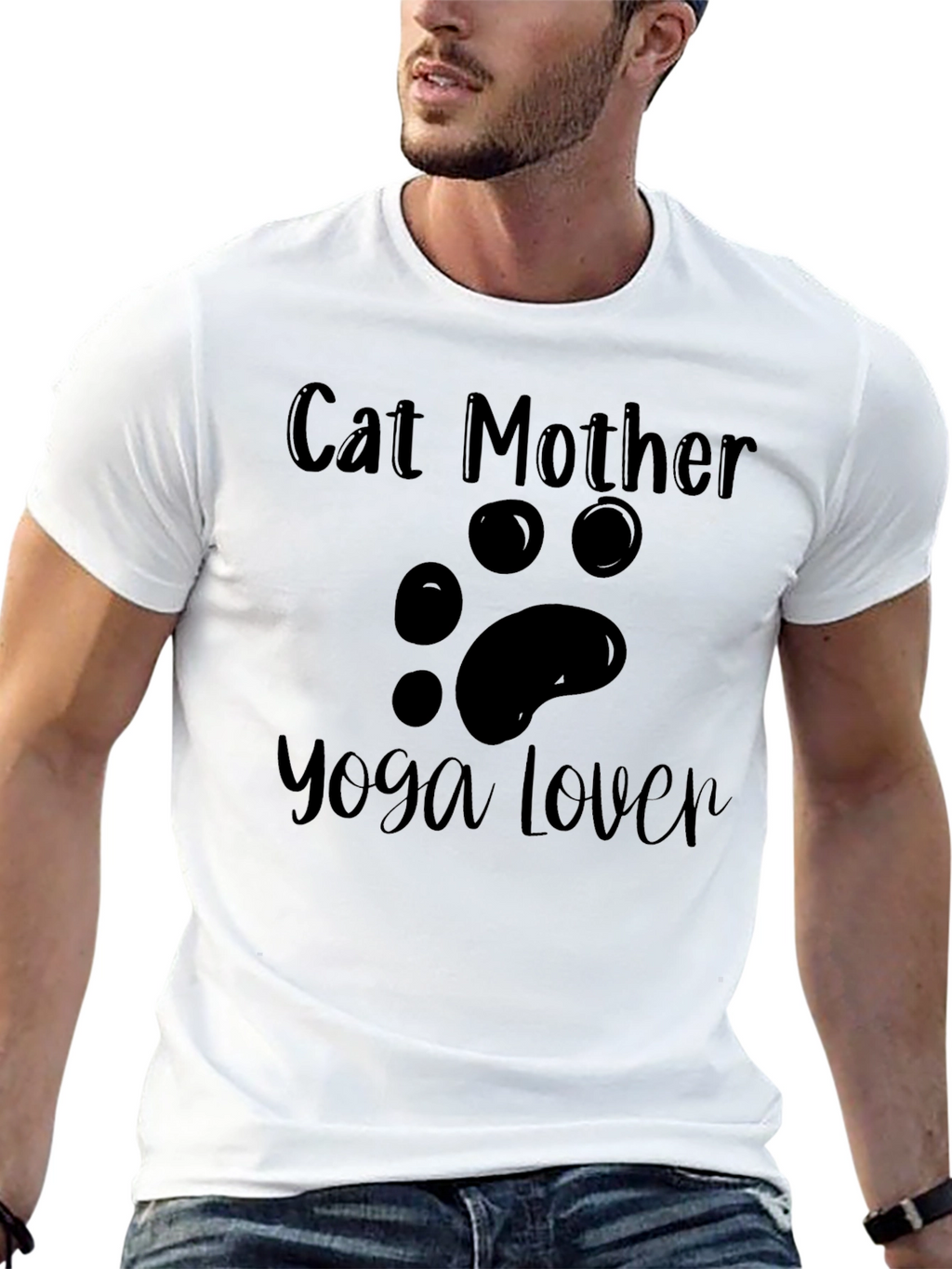 Cat Mother Yoga Lover Black T-Shirt