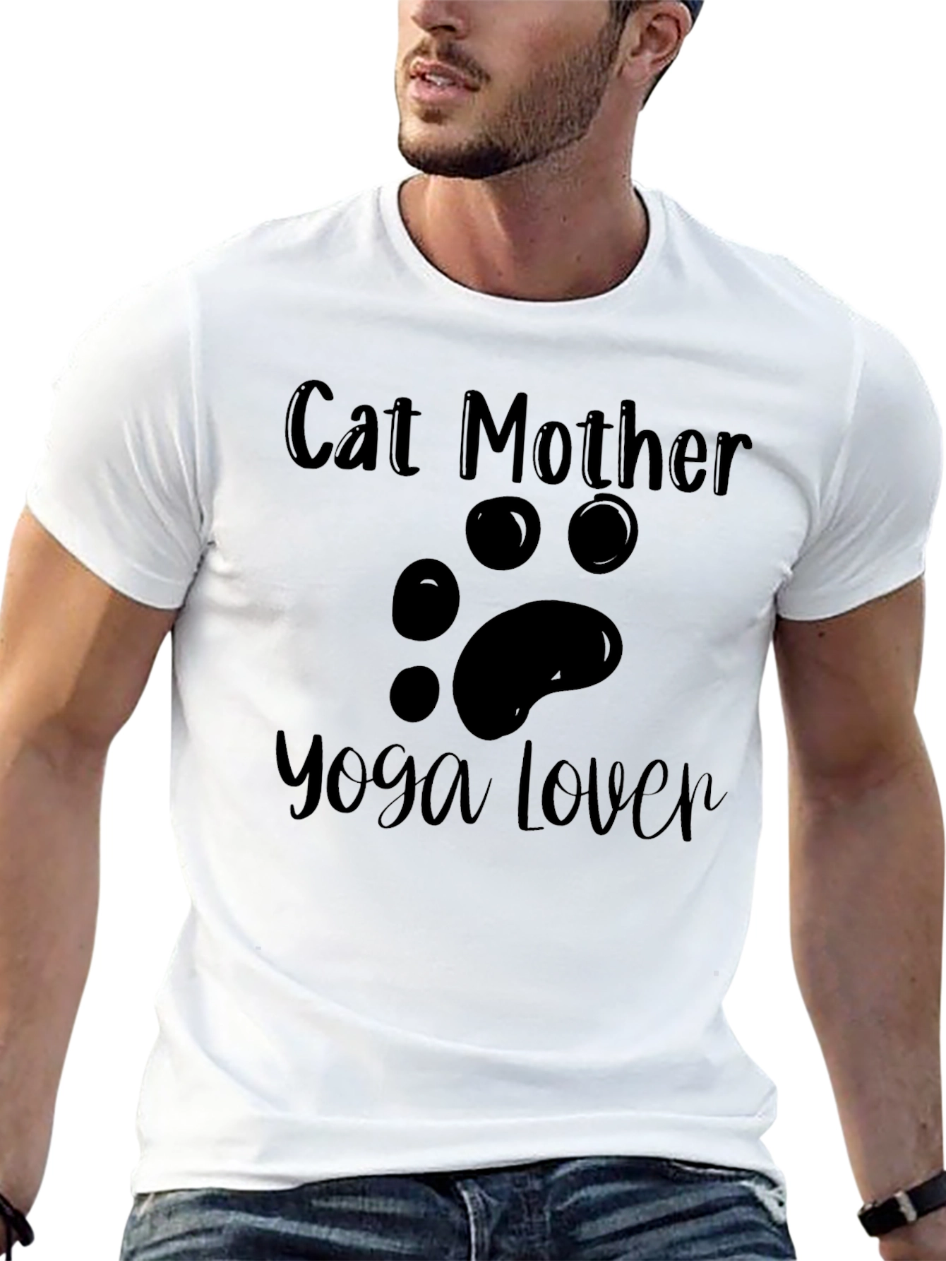 Cat Mother Yoga Lover Black T-Shirt