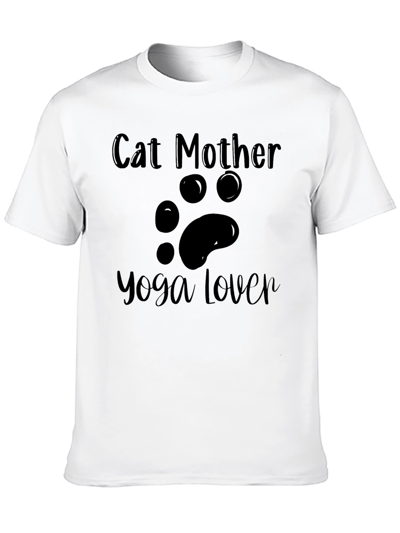 Cat Mother Yoga Lover Black T-Shirt