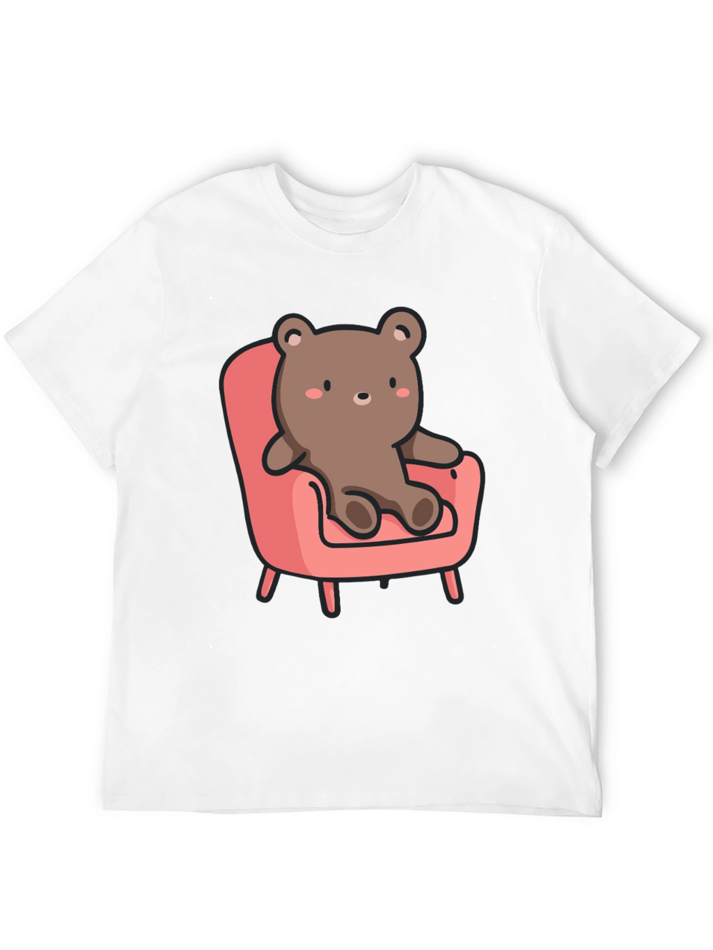 Cute Bear on Chair Graphic T-Shirt