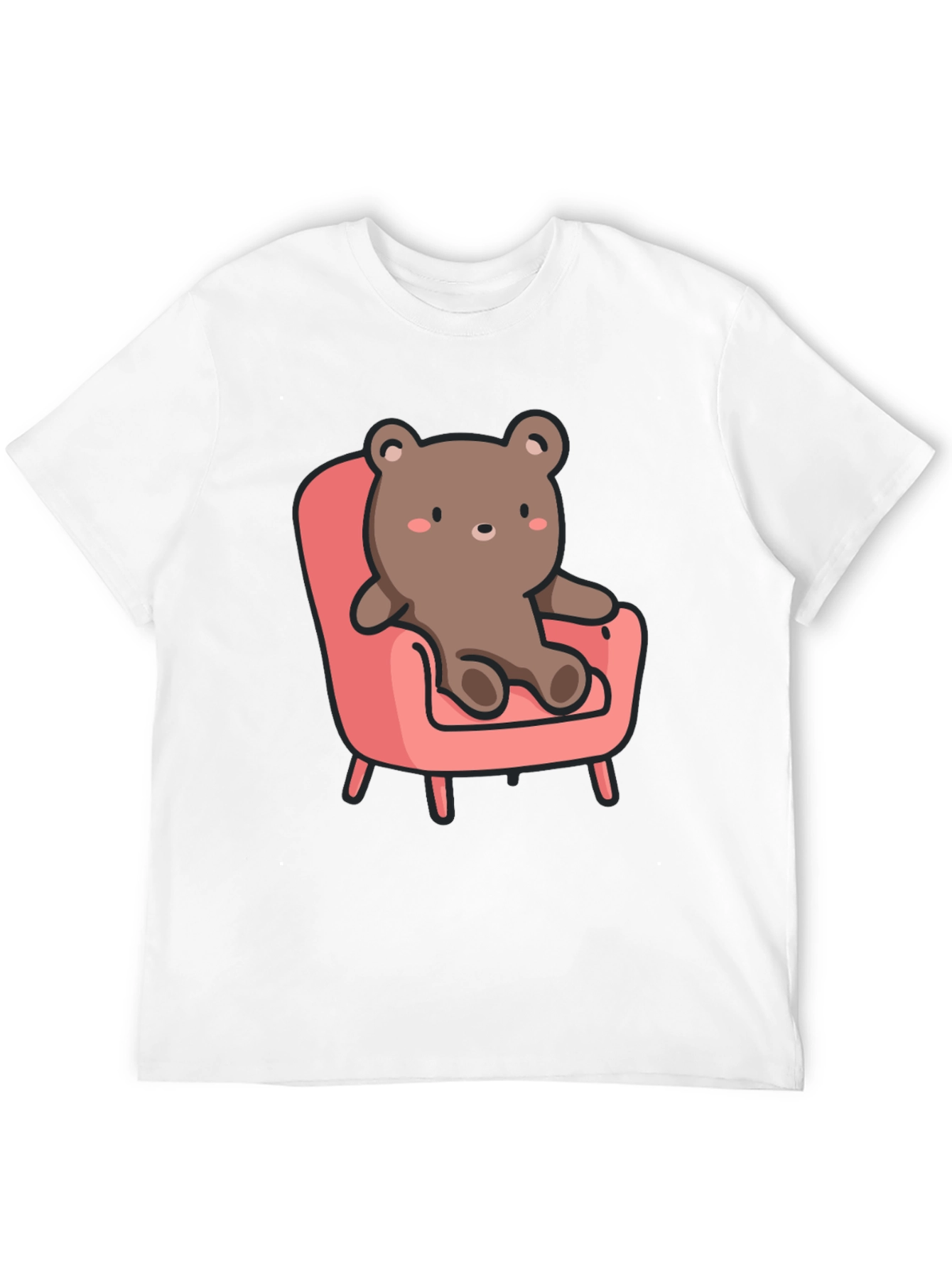 Cute Bear on Chair Graphic T-Shirt