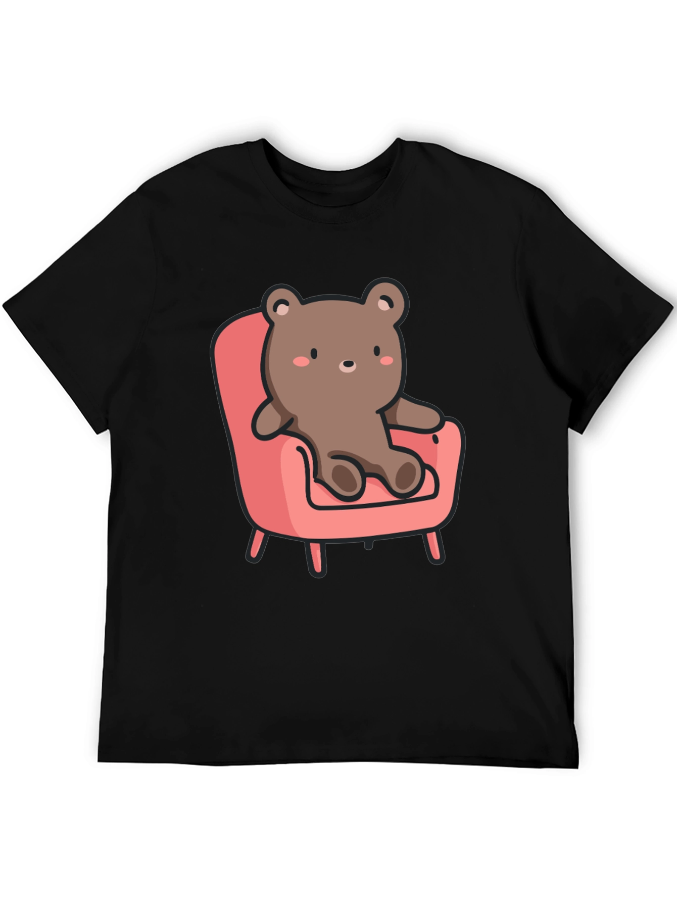Cute Bear on Chair Graphic T-Shirt