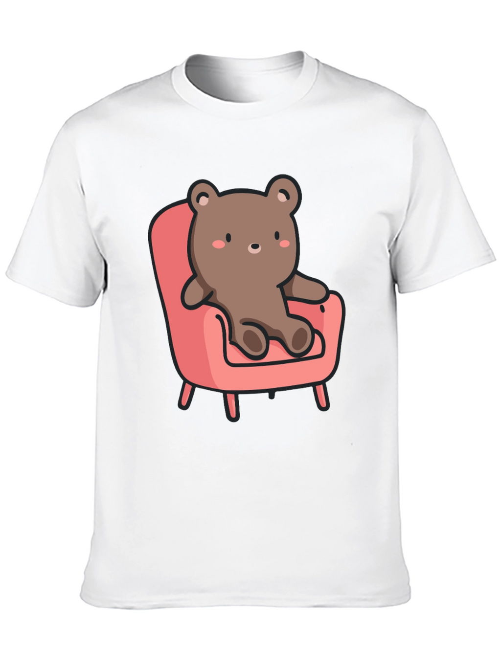 Cute Bear on Chair Graphic T-Shirt