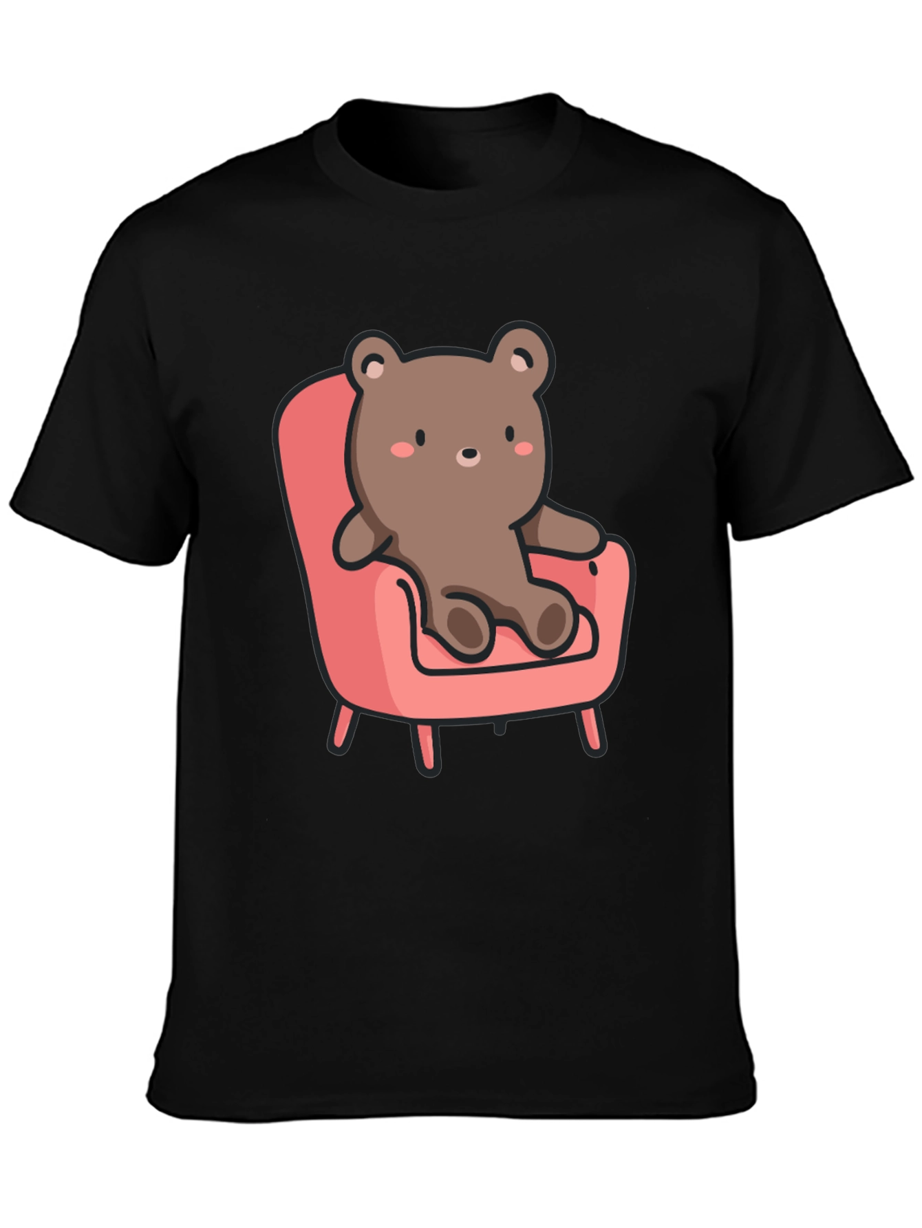 Cute Bear on Chair Graphic T-Shirt