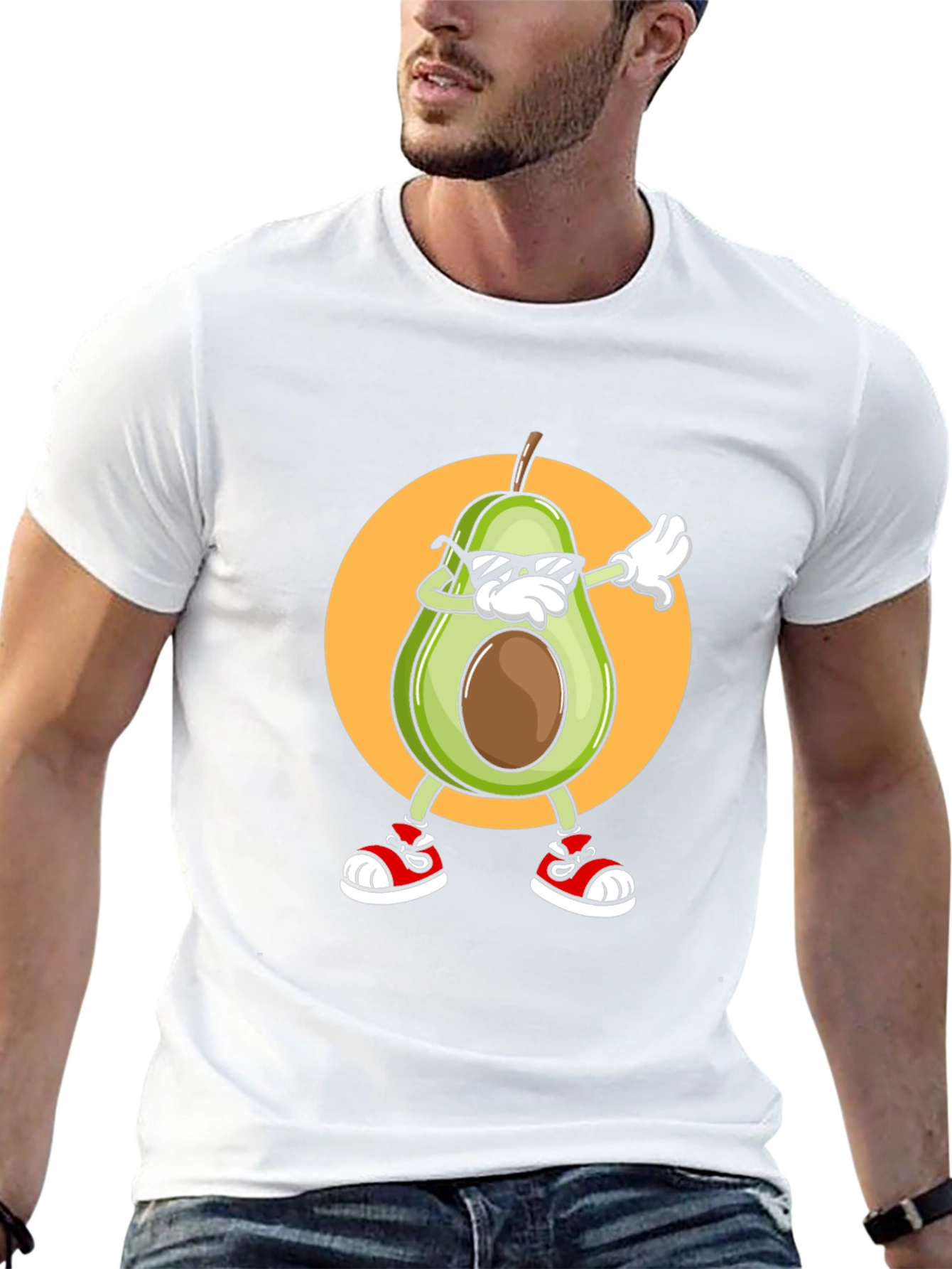 Dabbing Avocado Graphic T-Shirt - Trendy Fruit Tee