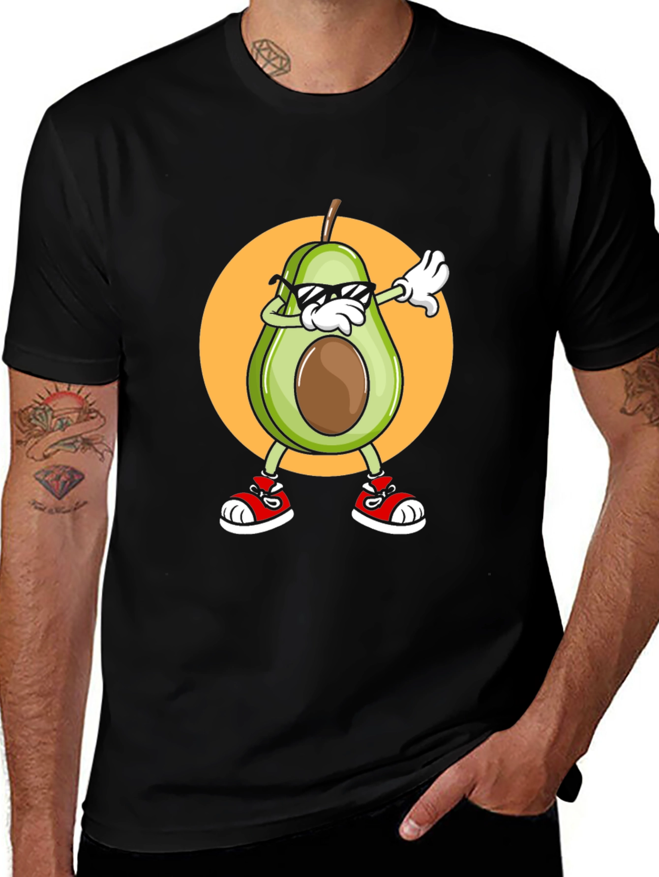 Dabbing Avocado Graphic T-Shirt - Trendy Fruit Tee