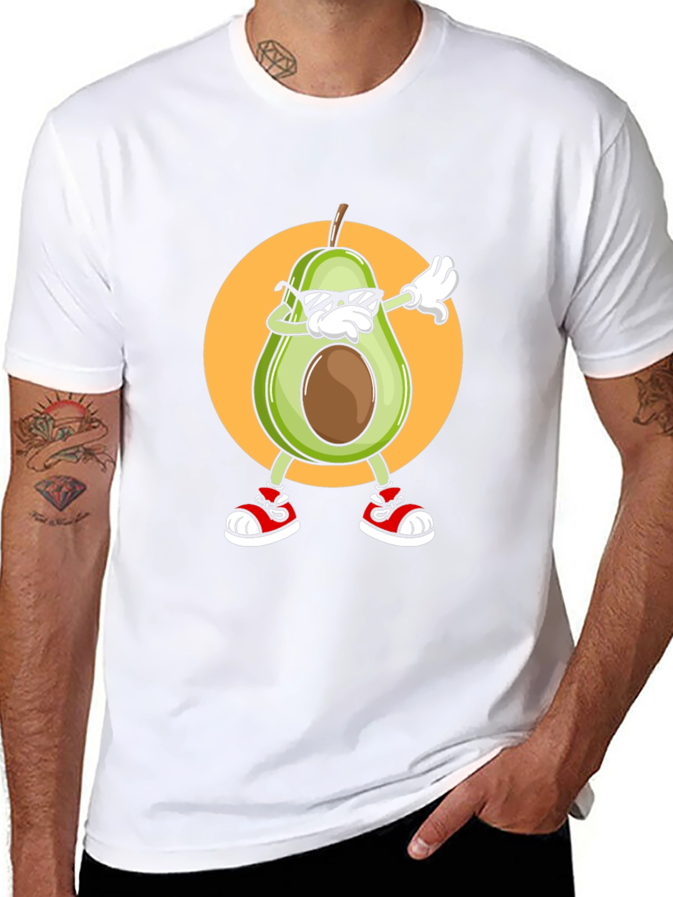 Dabbing Avocado Graphic T-Shirt - Trendy Fruit Tee