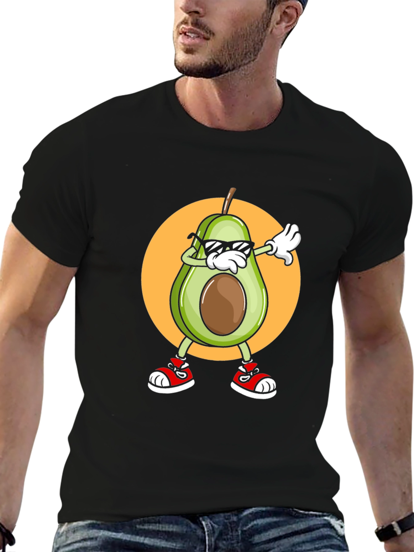 Dabbing Avocado Graphic T-Shirt - Trendy Fruit Tee