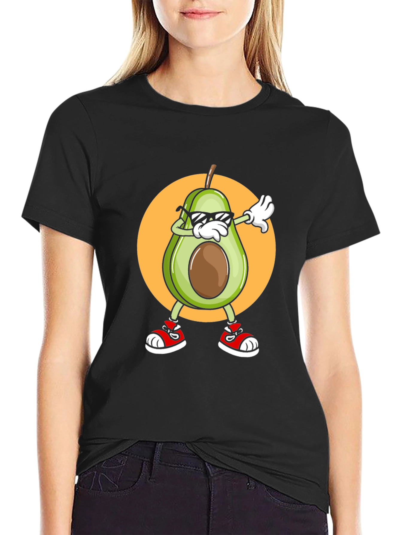 Dabbing Avocado Graphic T-Shirt - Trendy Fruit Tee